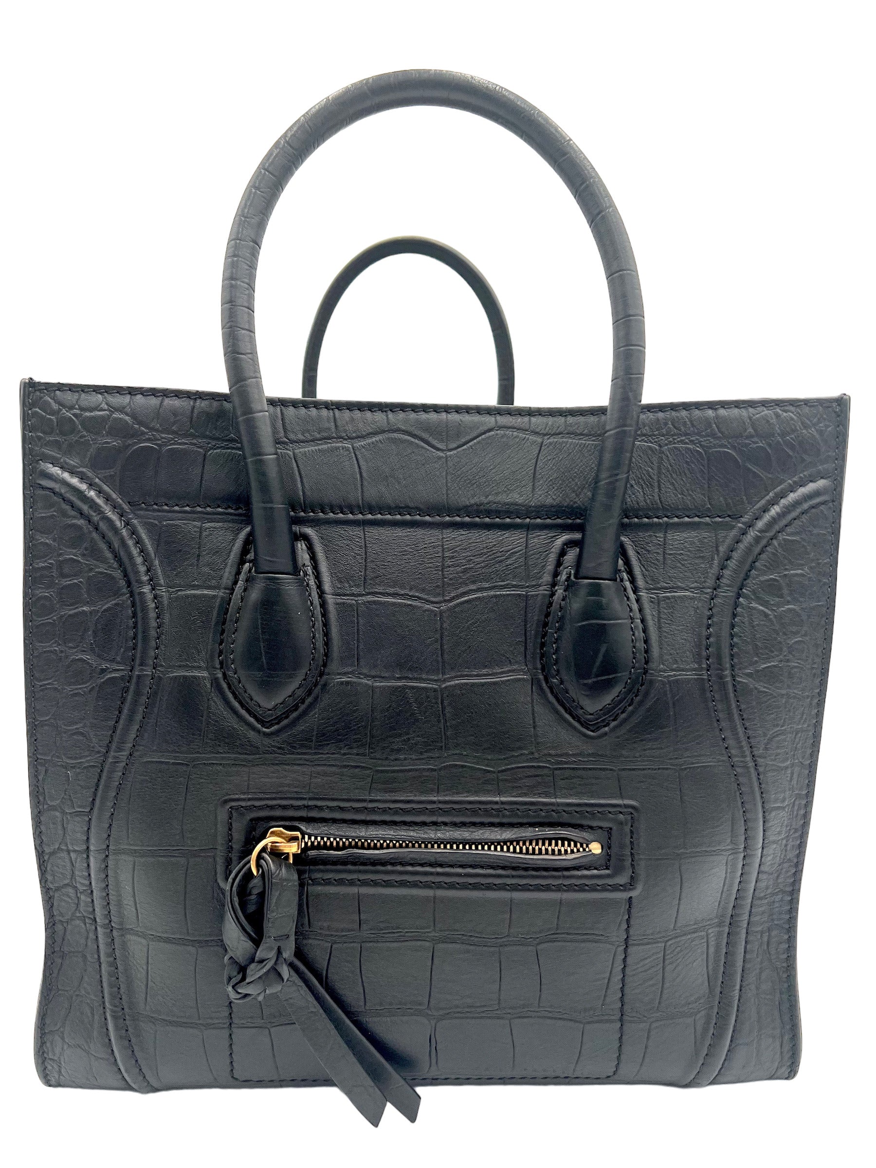 CELINE PHANTOM CROCODILE BAG BLACK