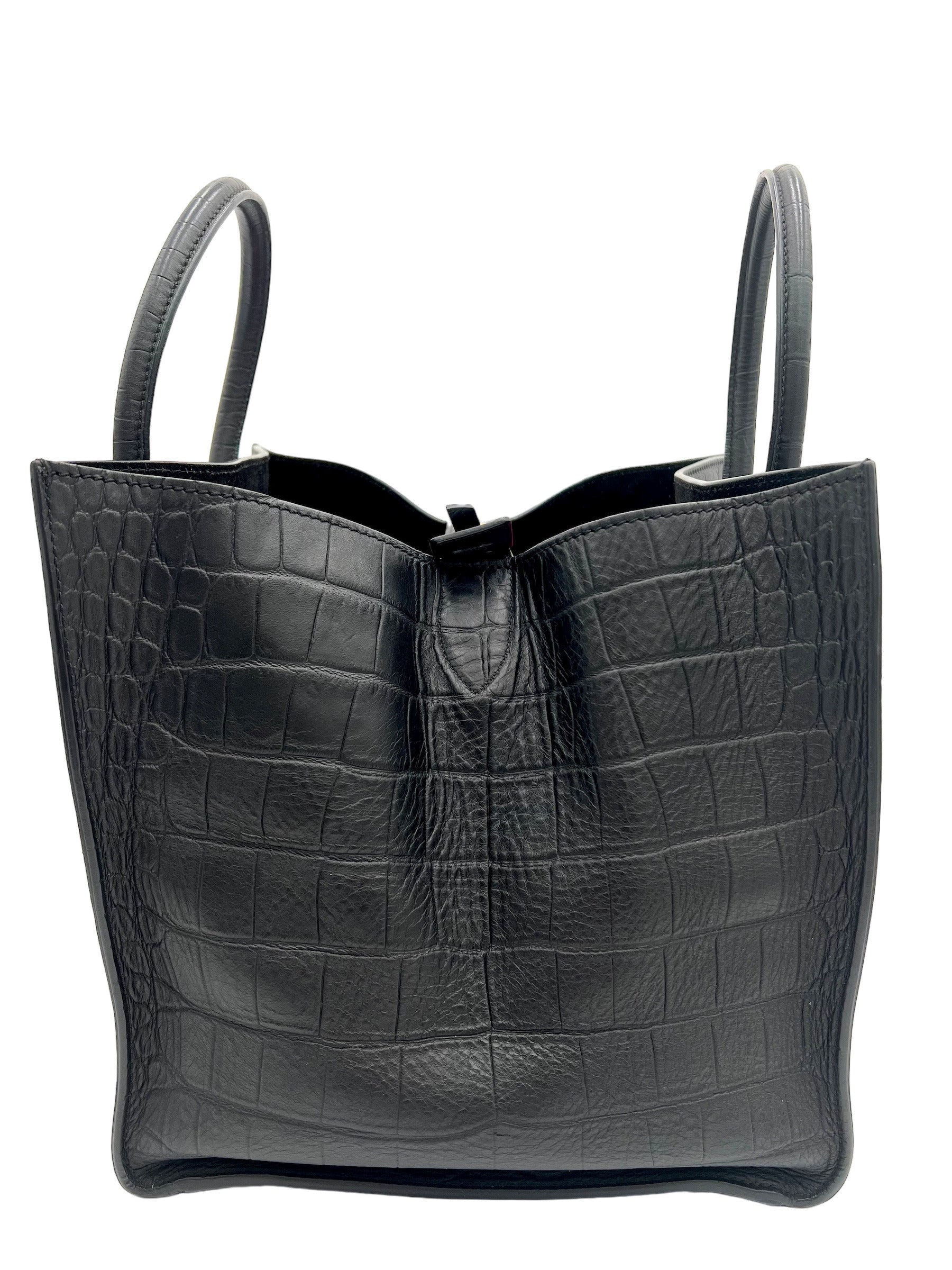 CELINE PHANTOM CROCODILE BAG BLACK