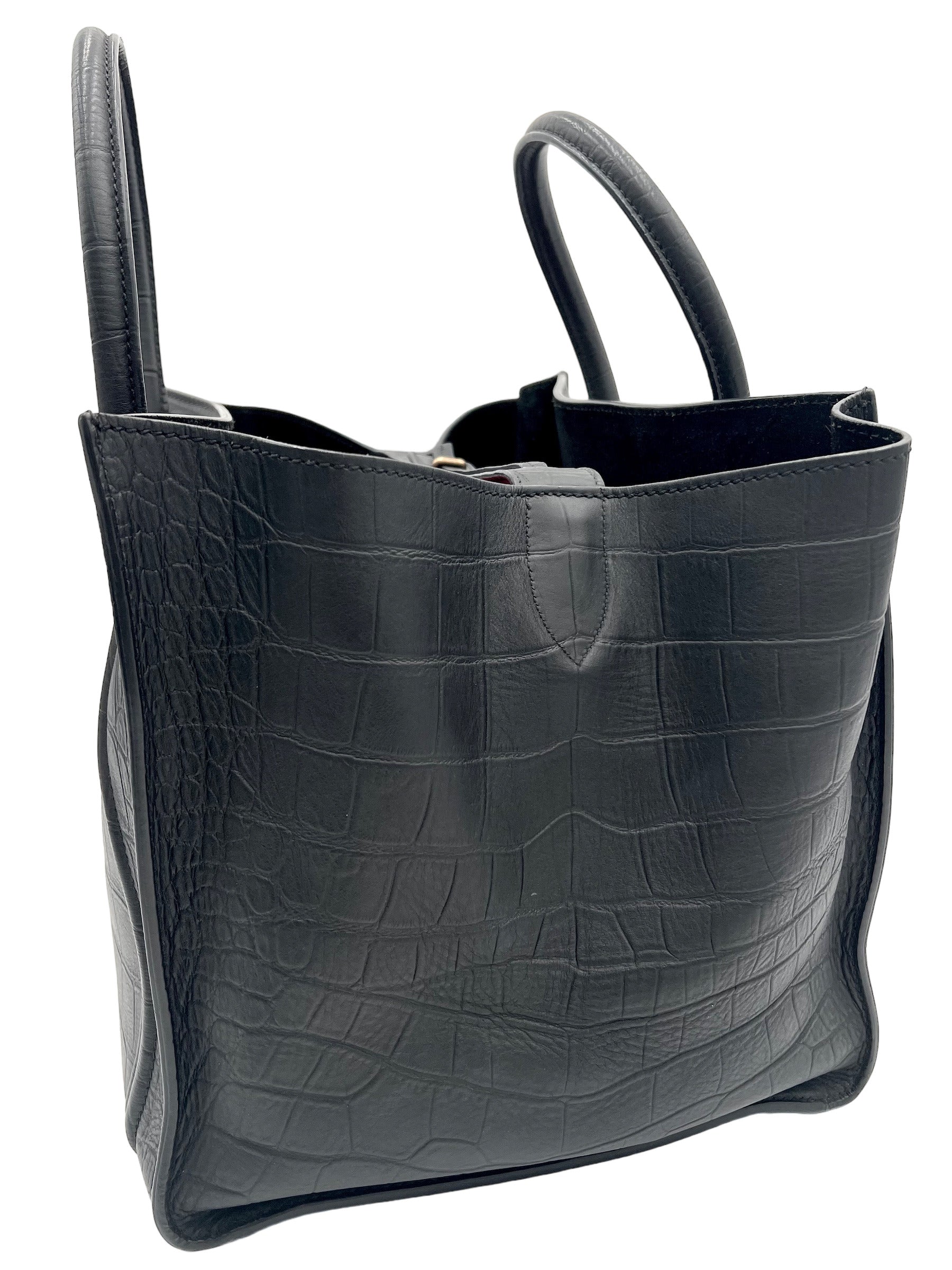 CELINE PHANTOM CROCODILE BAG BLACK