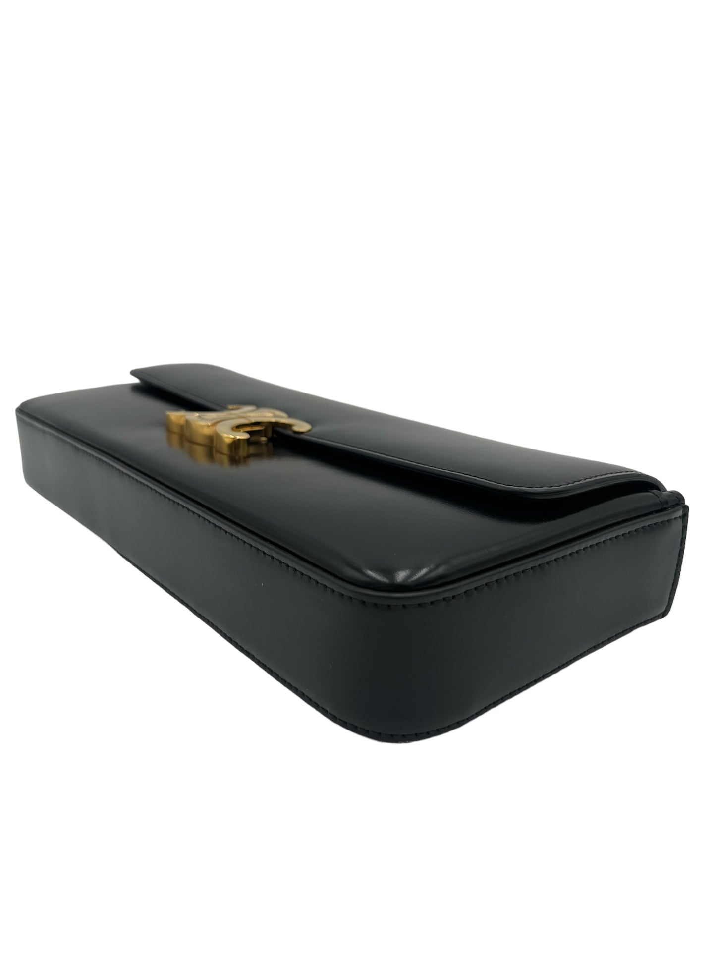 CELINE TRIOMPHE CHAIN SHOULDER BAG BLACK GOLD HARDWARE