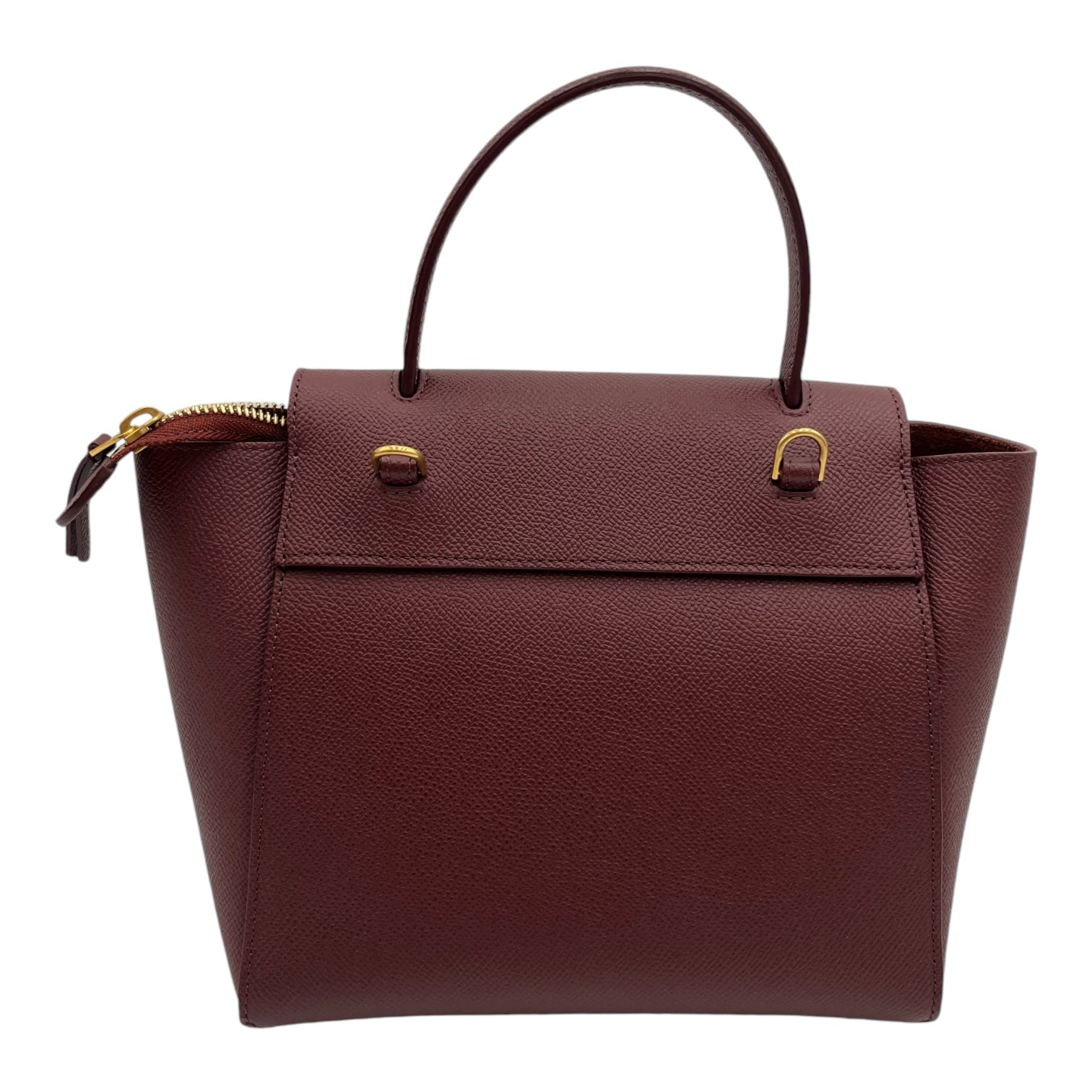 CELINE BELT BAG NANO IN BURGUNDY WITH GOLD HARDWARE