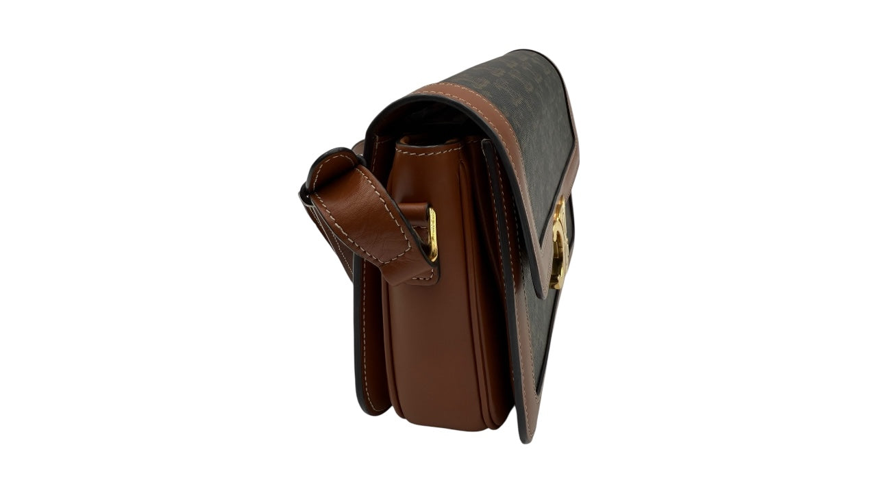 CELINE TEEN TRIOMPHE BAG IN TRIOMPHE CANVAS AND CALFSKIN