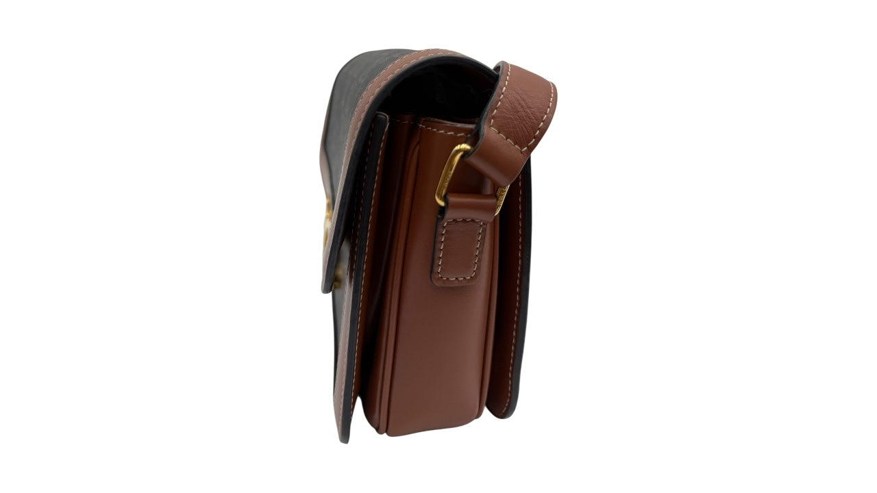 CELINE TEEN TRIOMPHE BAG IN TRIOMPHE CANVAS AND CALFSKIN