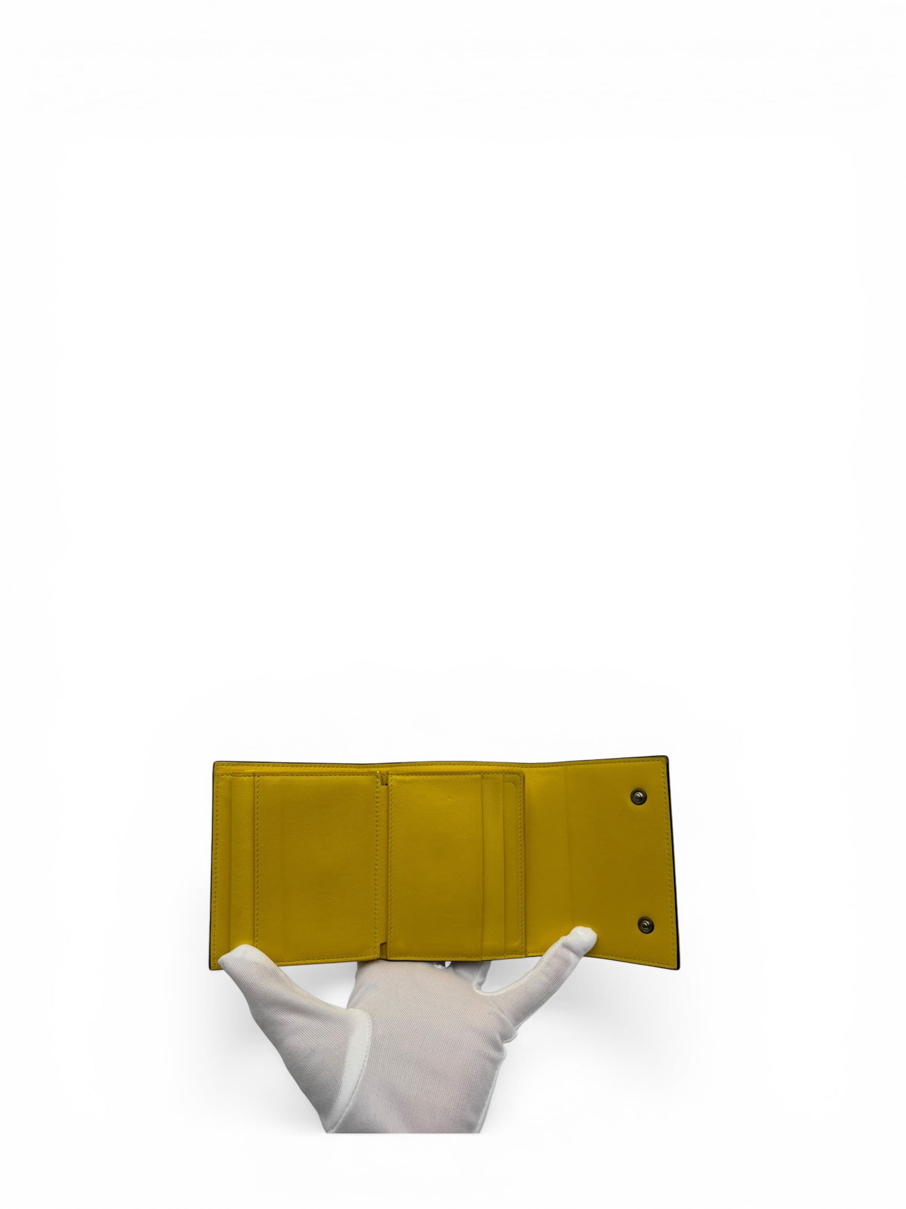 CELINE GREY LEATHER COMPACT WALLET