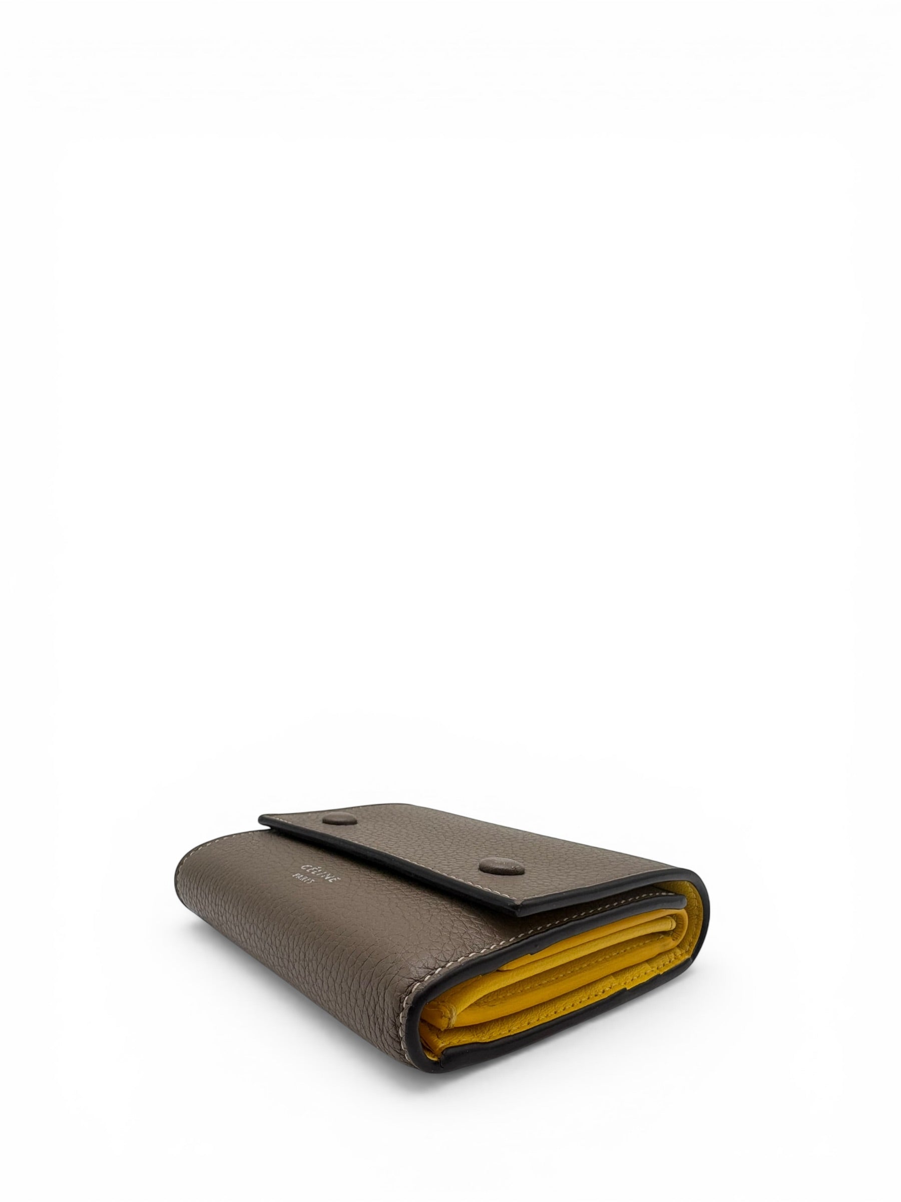 CELINE GREY LEATHER COMPACT WALLET