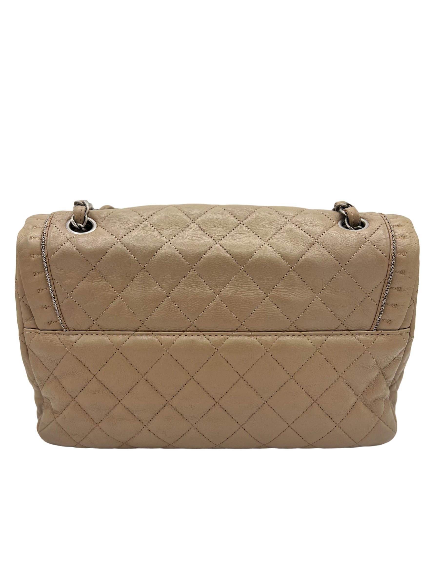 BOLSO CON SOLAPA ACORDEÓN CHANEL ISTANBUL ACOLCHADO PIEL ENVEJECIDA PEQUEÑO