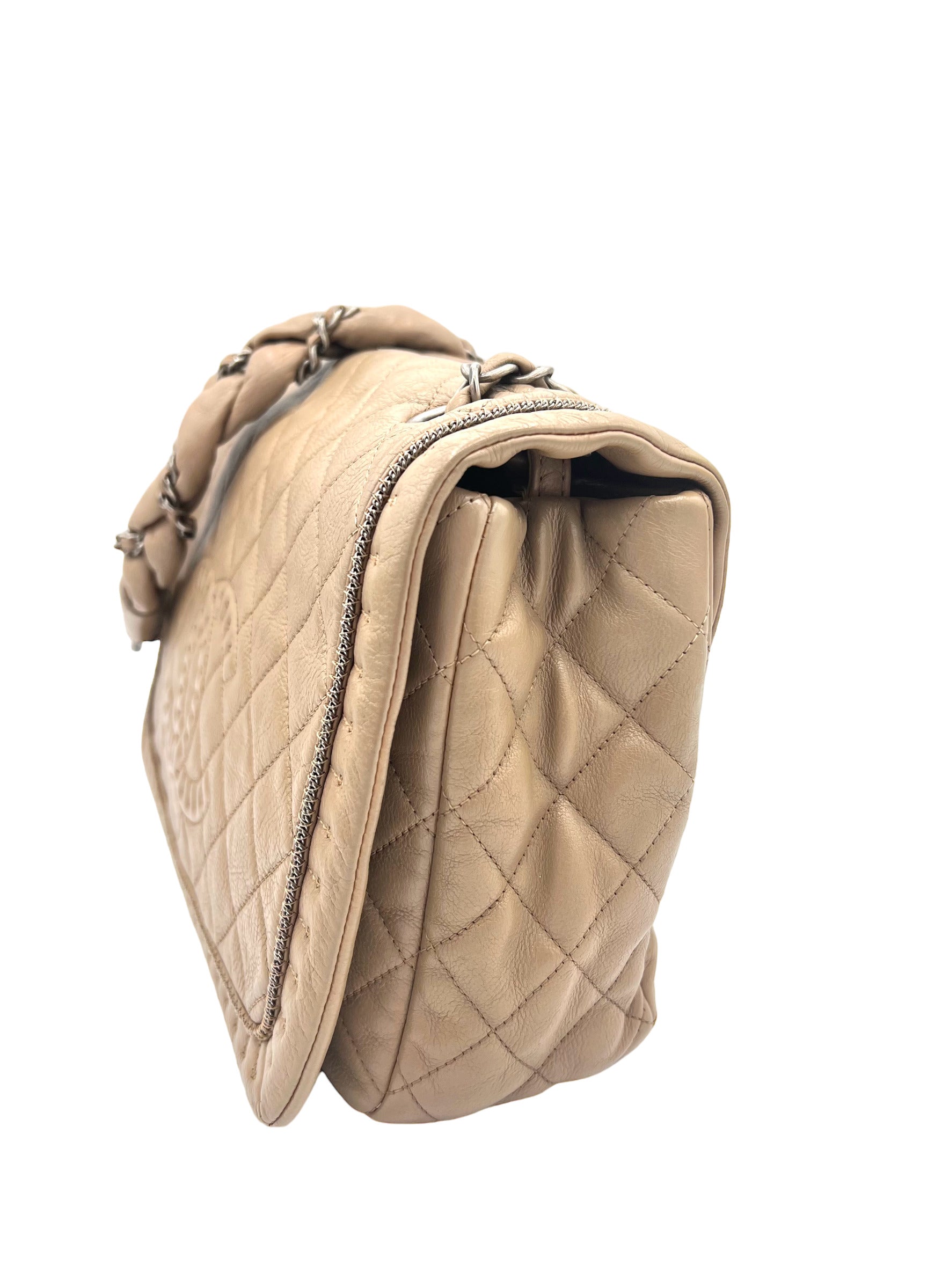 BOLSO CON SOLAPA ACORDEÓN CHANEL ISTANBUL ACOLCHADO PIEL ENVEJECIDA PEQUEÑO