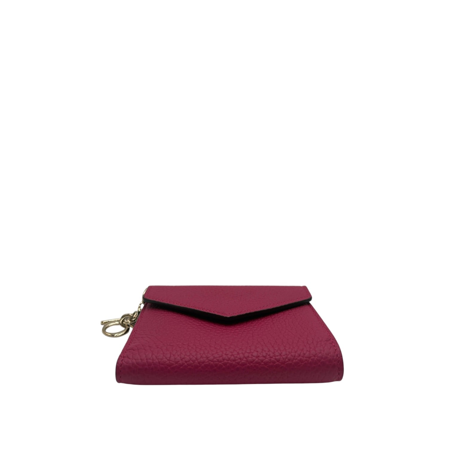 DIOR DIORISSIMO COMPACT GRAINED LEATHER WALLET PINK