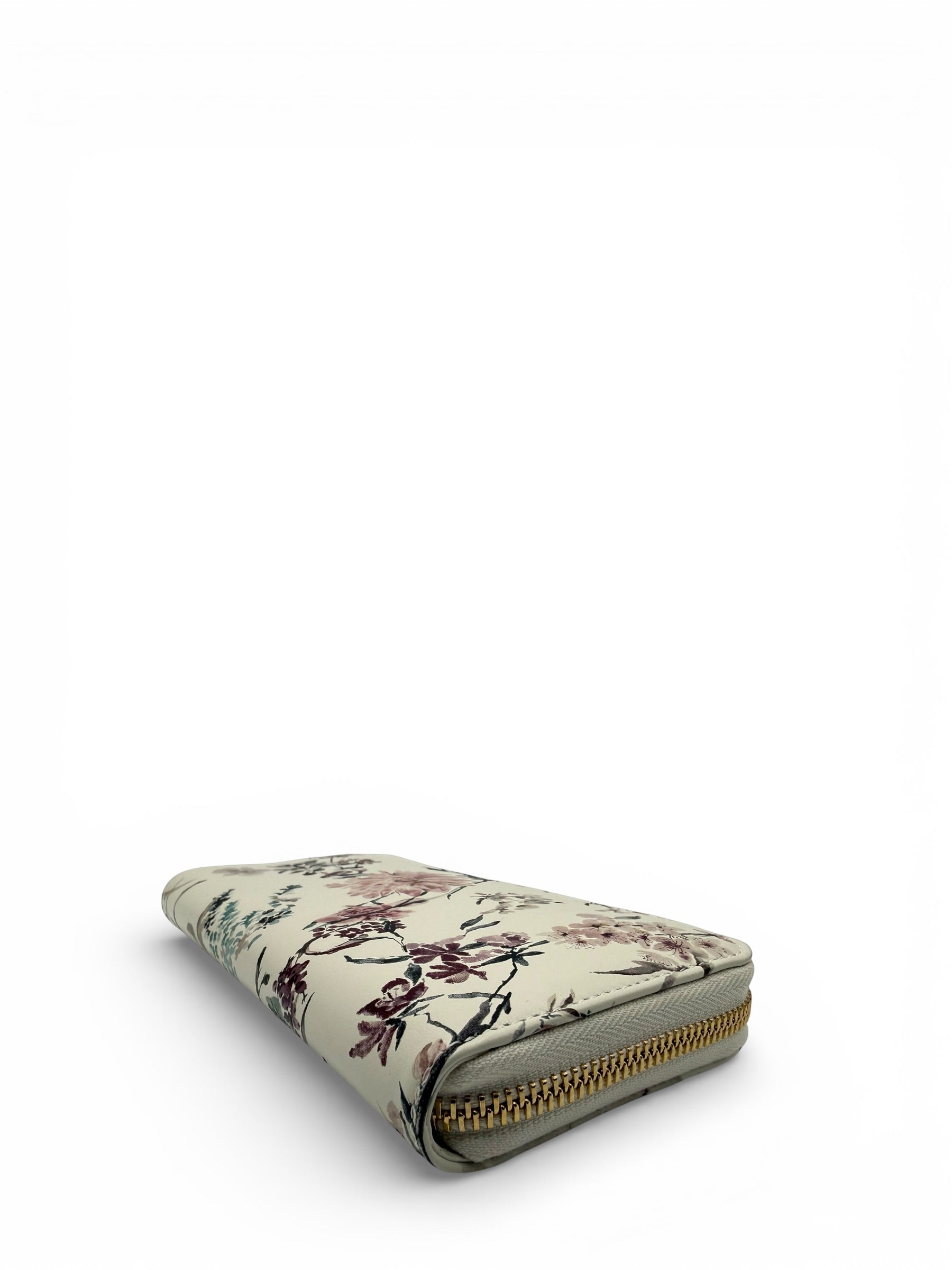 DIOR WHITE FLOWER CALFSKIN LONG WALLET
