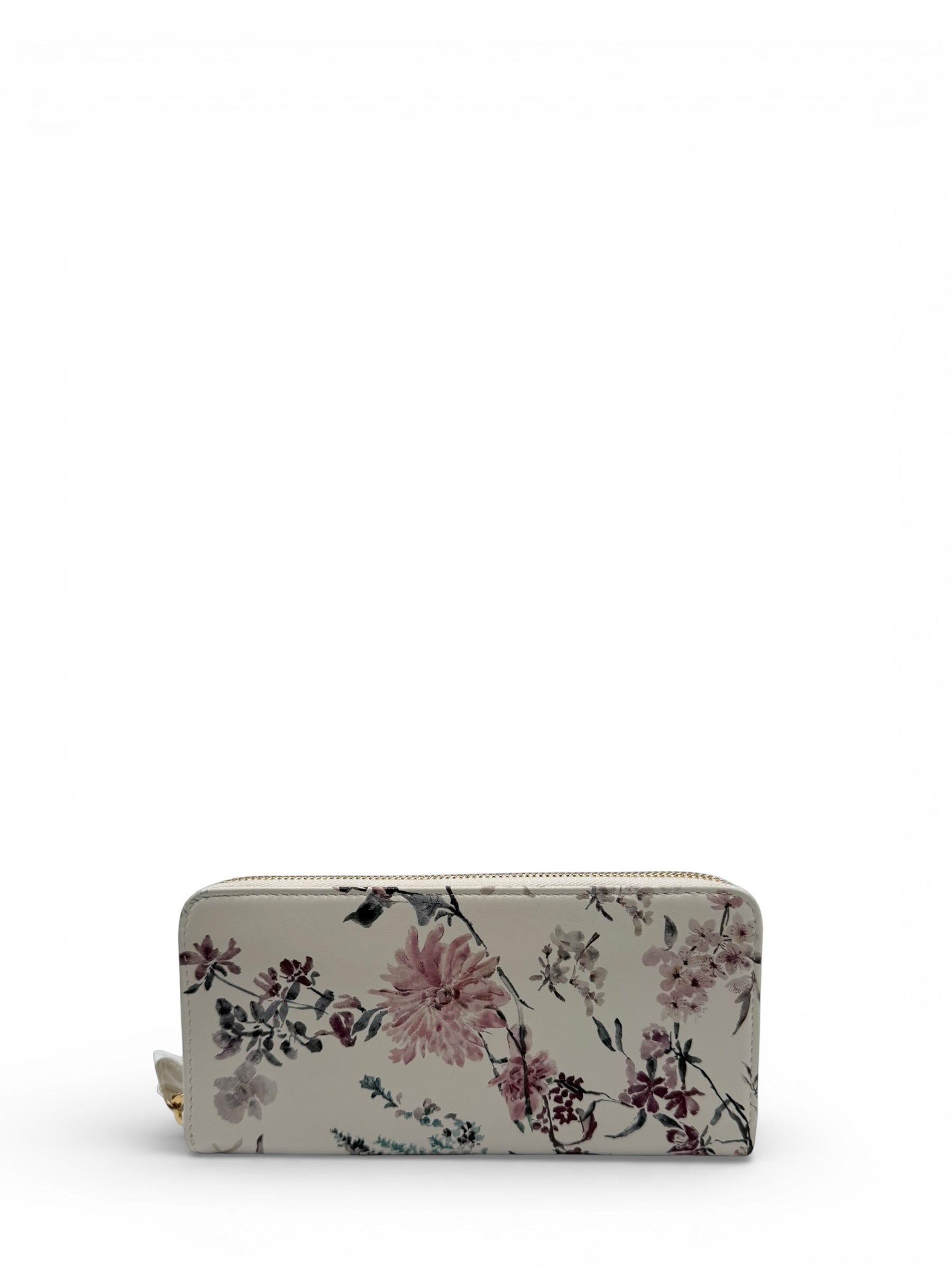 DIOR WHITE FLOWER CALFSKIN LONG WALLET
