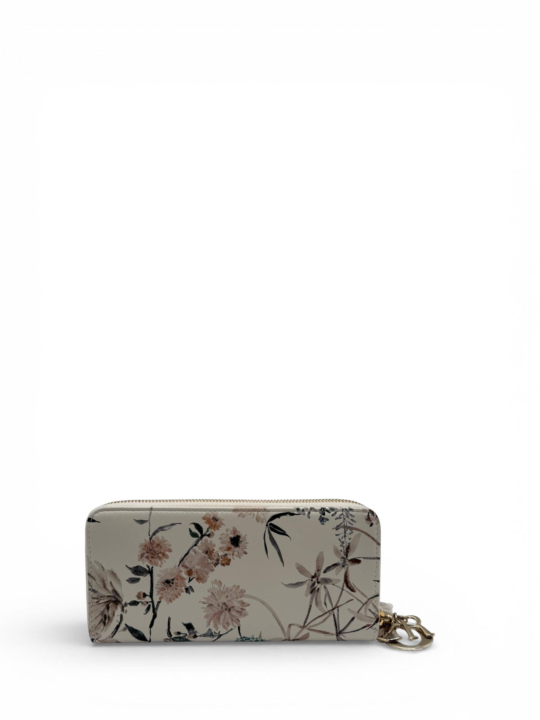 DIOR WHITE FLOWER CALFSKIN LONG WALLET