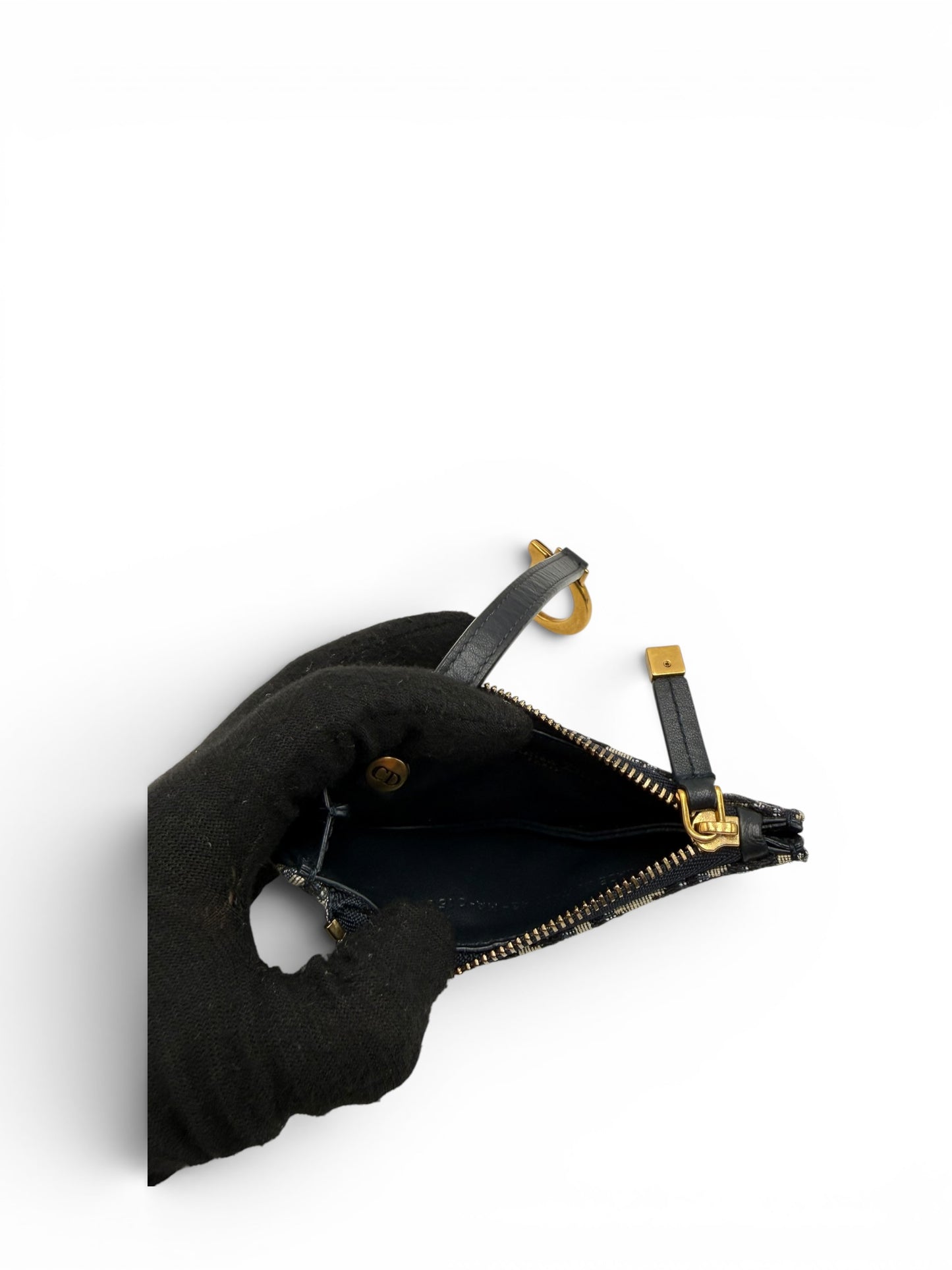 DIOR OBLIQUE SADDLE COIN PURSE NAVY