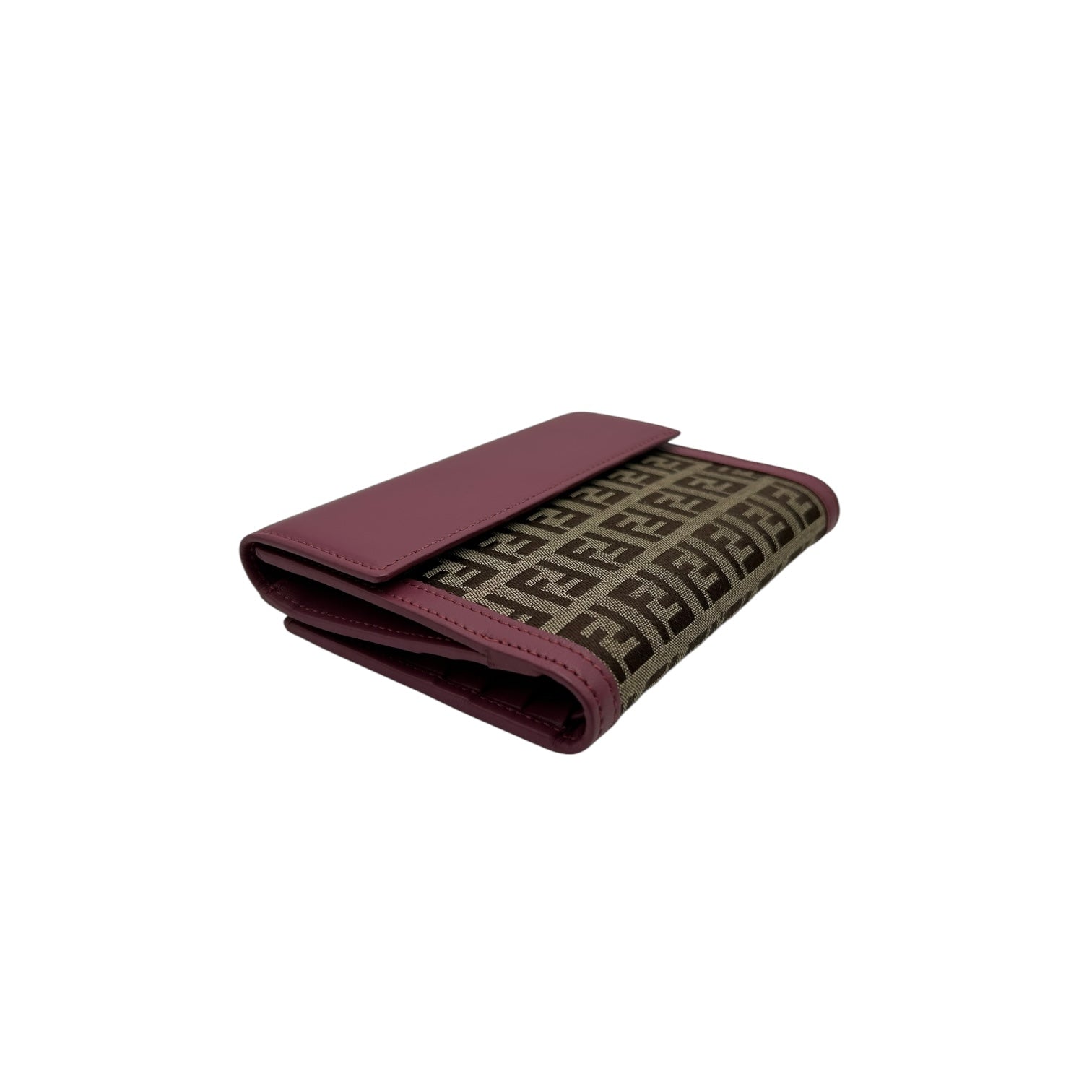 FENDI ZUCCHINO FF LOGO CANVAS WALLET
