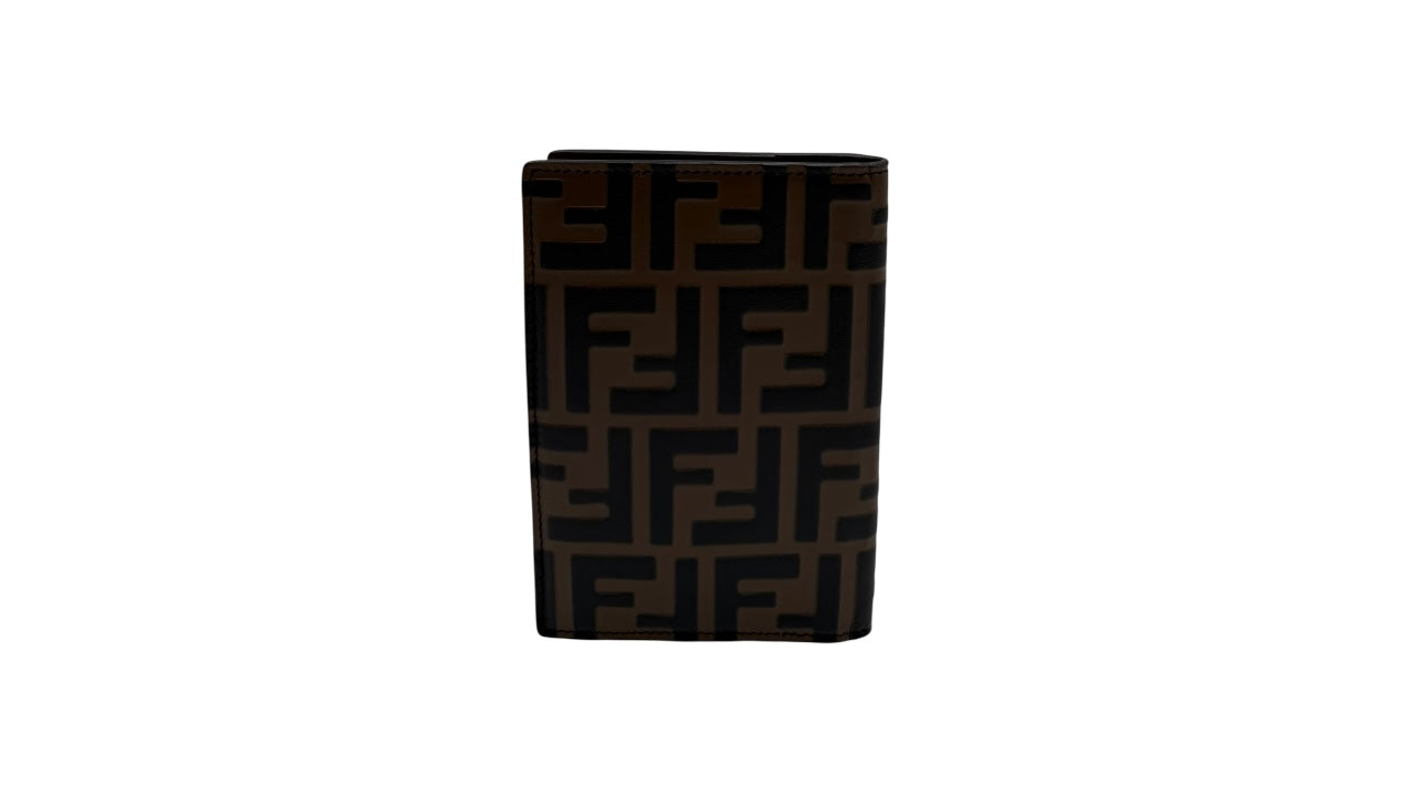 FENDI PASSPORT COVER ZUCCA F PRINT BROWN