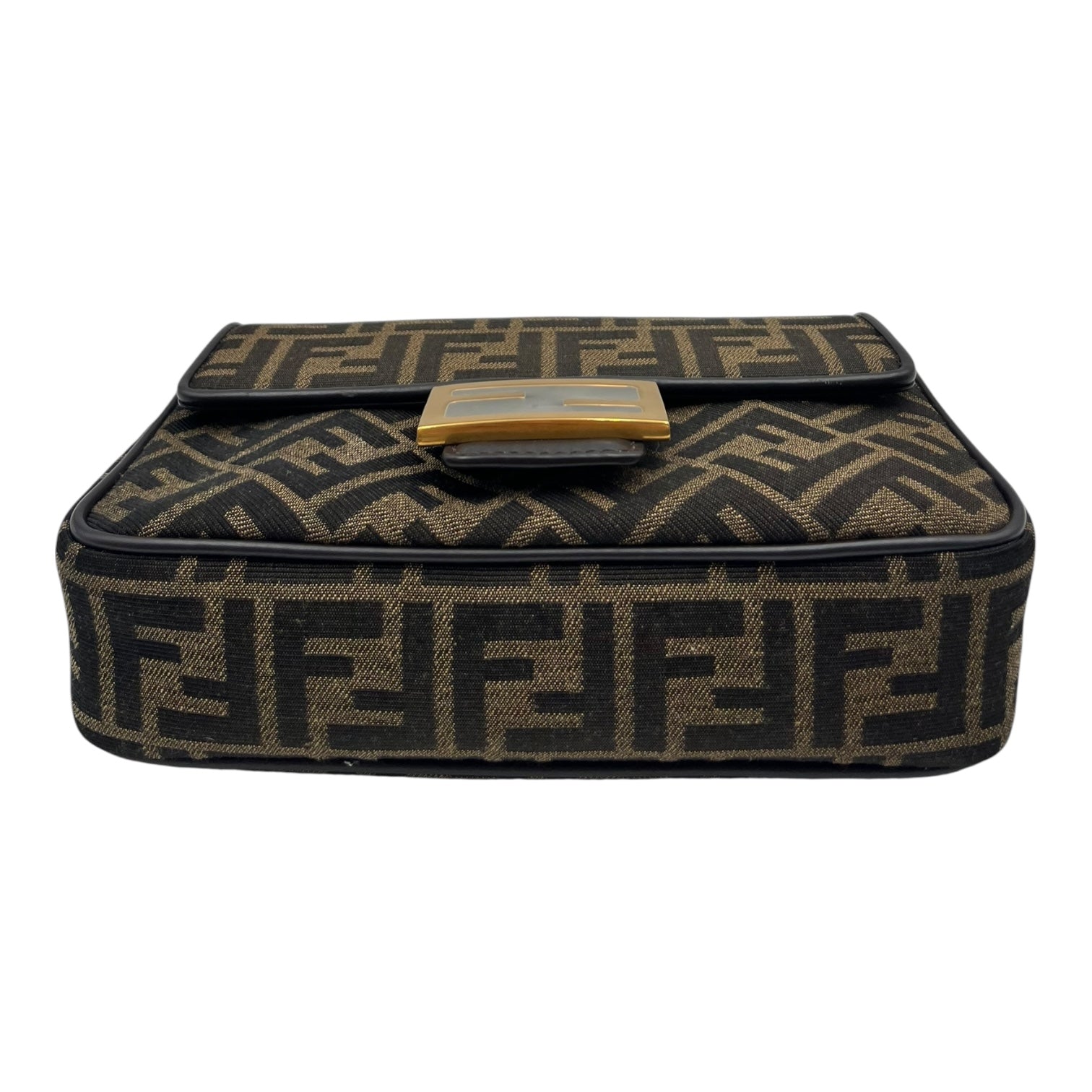 FENDI BROWN FF JACQUARD BAGUETTE FABRIC BAG MINI