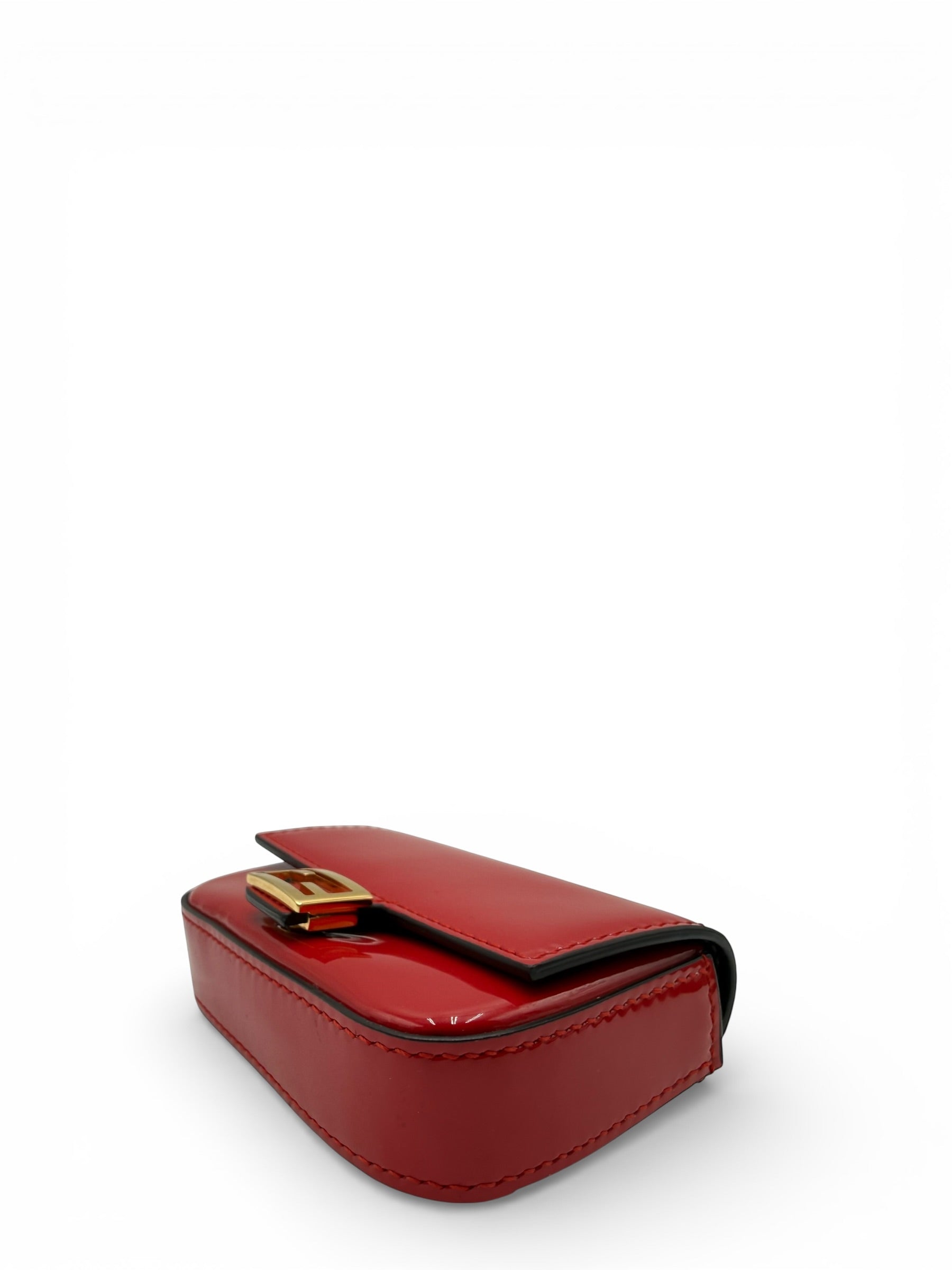 FENDI BAGUETTE RED PATENT LEATHER BAG CHARM