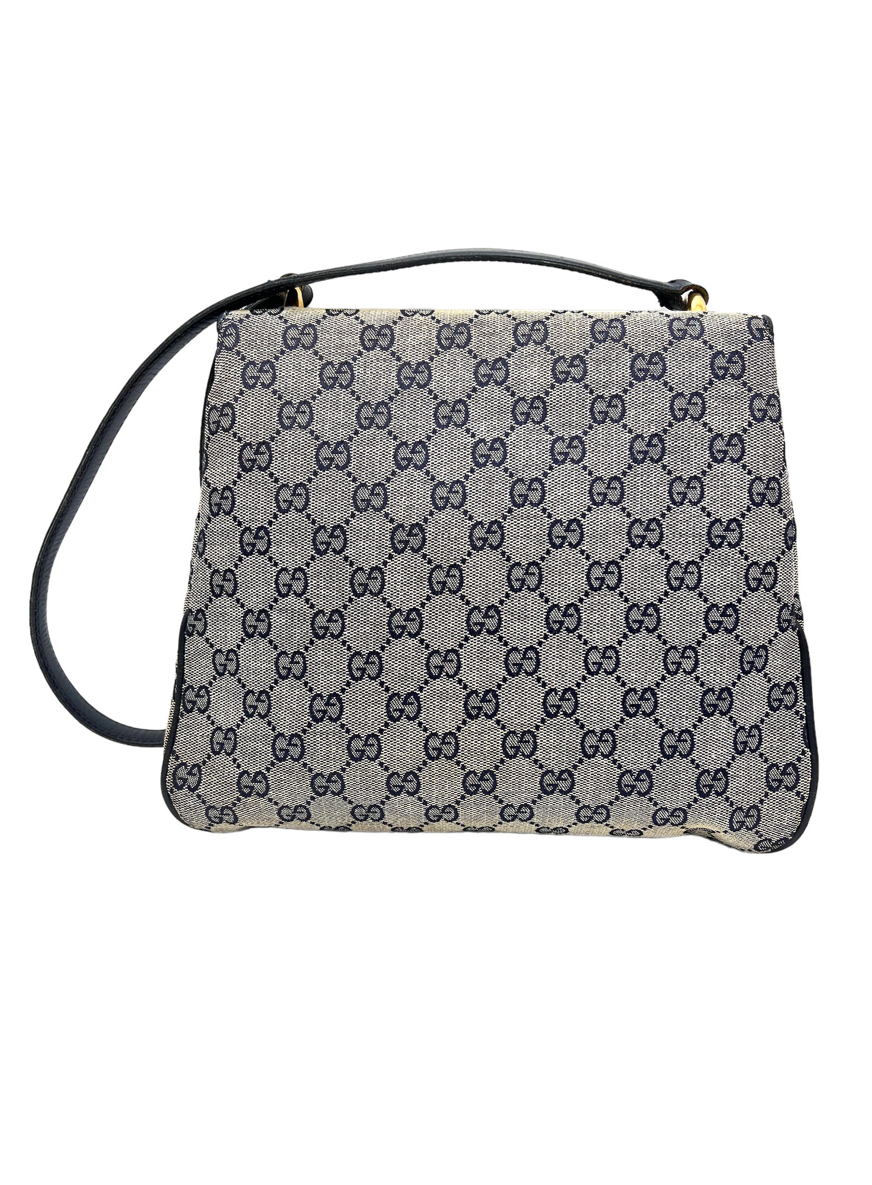 BOLSO DE HOMBRO GUCCI GUCCISSIMA VINTAGE AZUL DE LONA RECUBIERTA