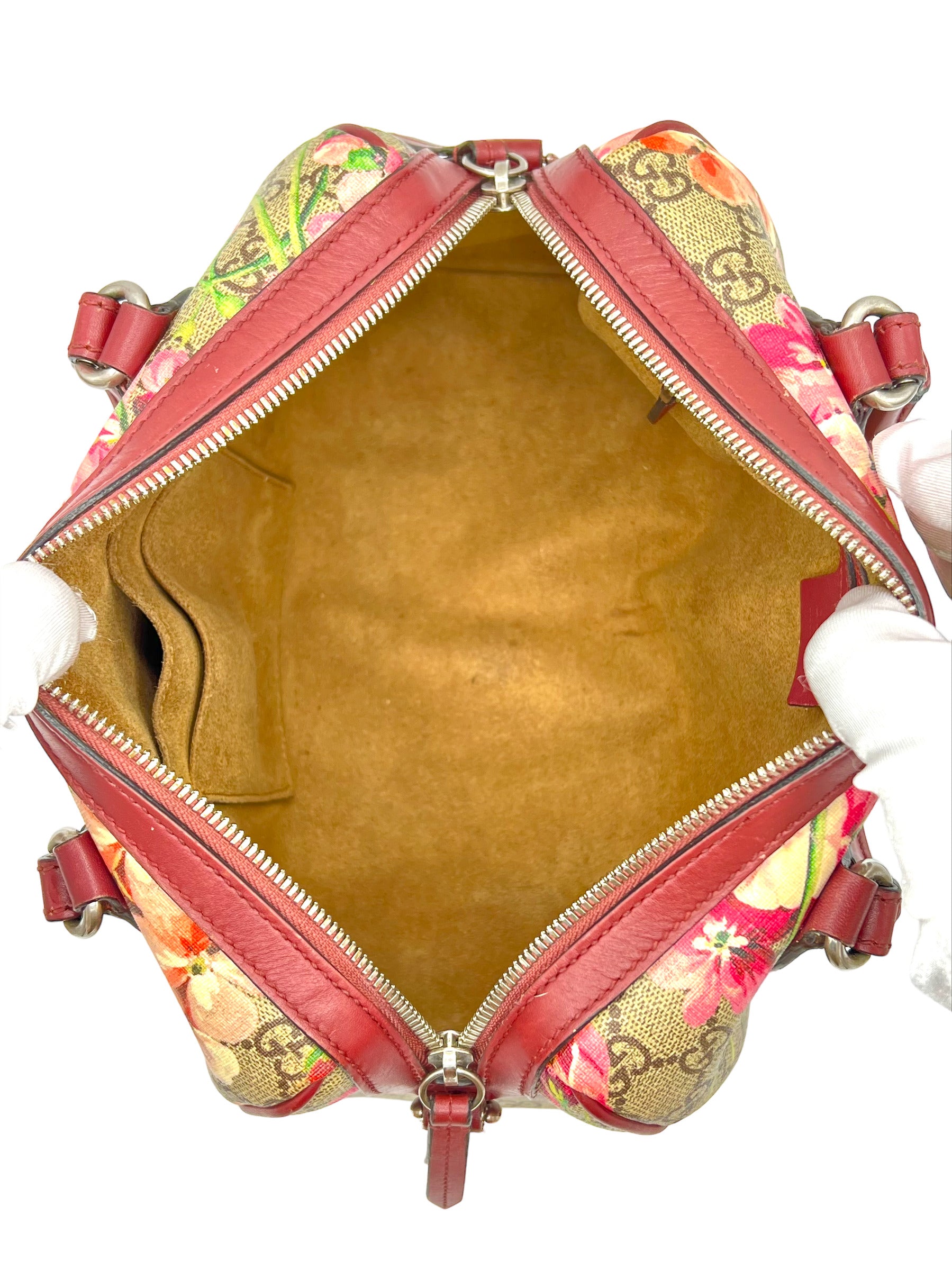 GUCCI MULITCOLOR GG SUPREME BLOOMS BOSTON BAG