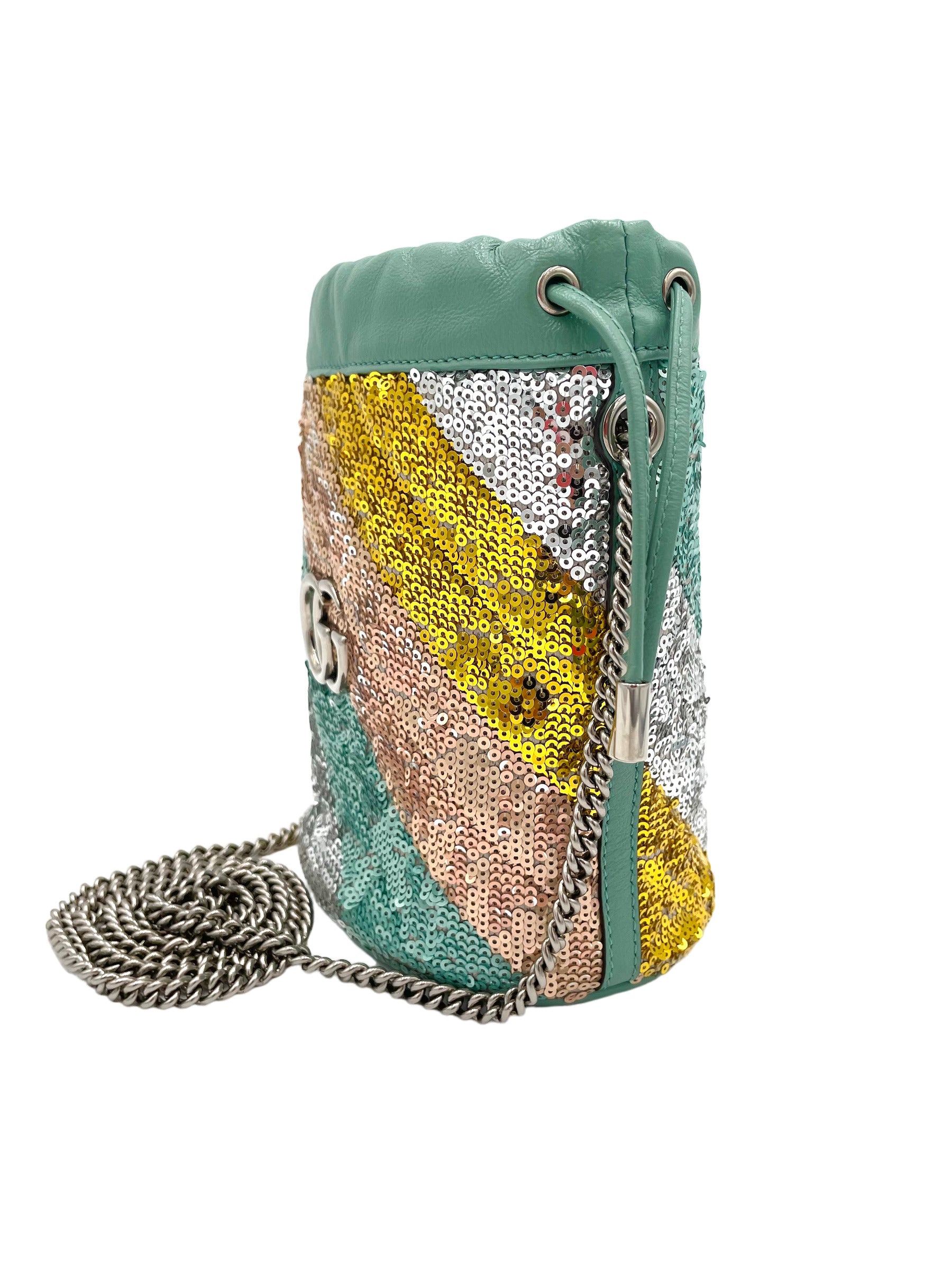 GUCCI- MARMONT MINI SEQUIN BUCKET BAG