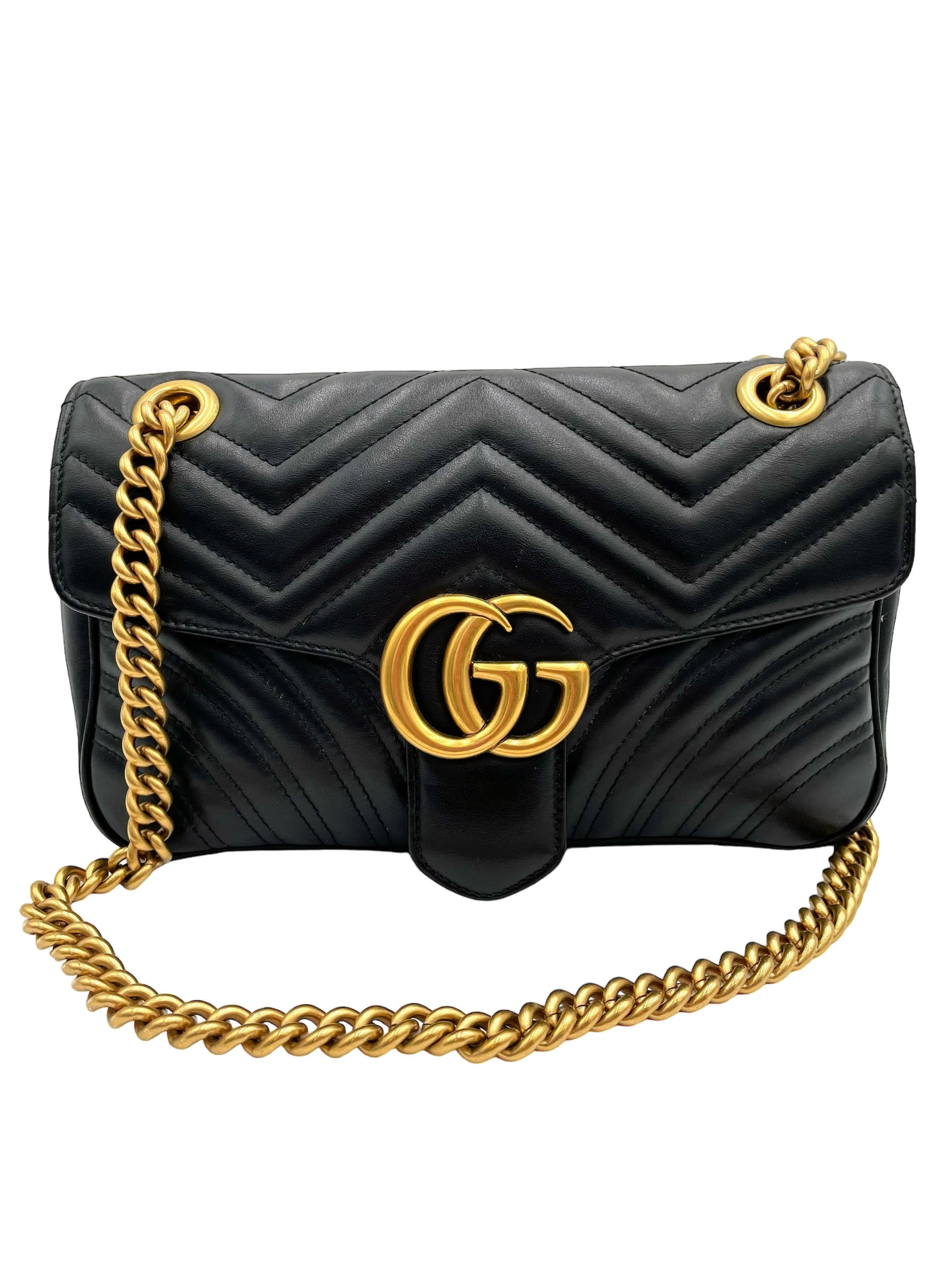 GUCCI GG MARMONT SMALL LEATHER BLACK