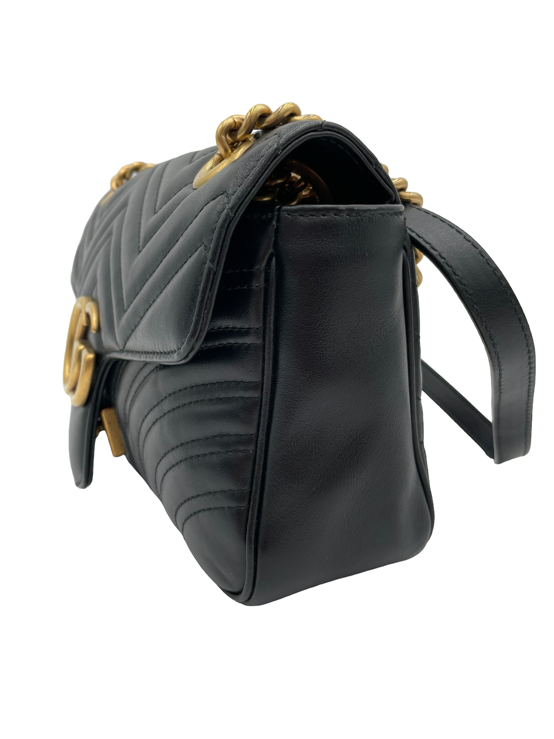 GUCCI GG MARMONT SMALL LEATHER BLACK