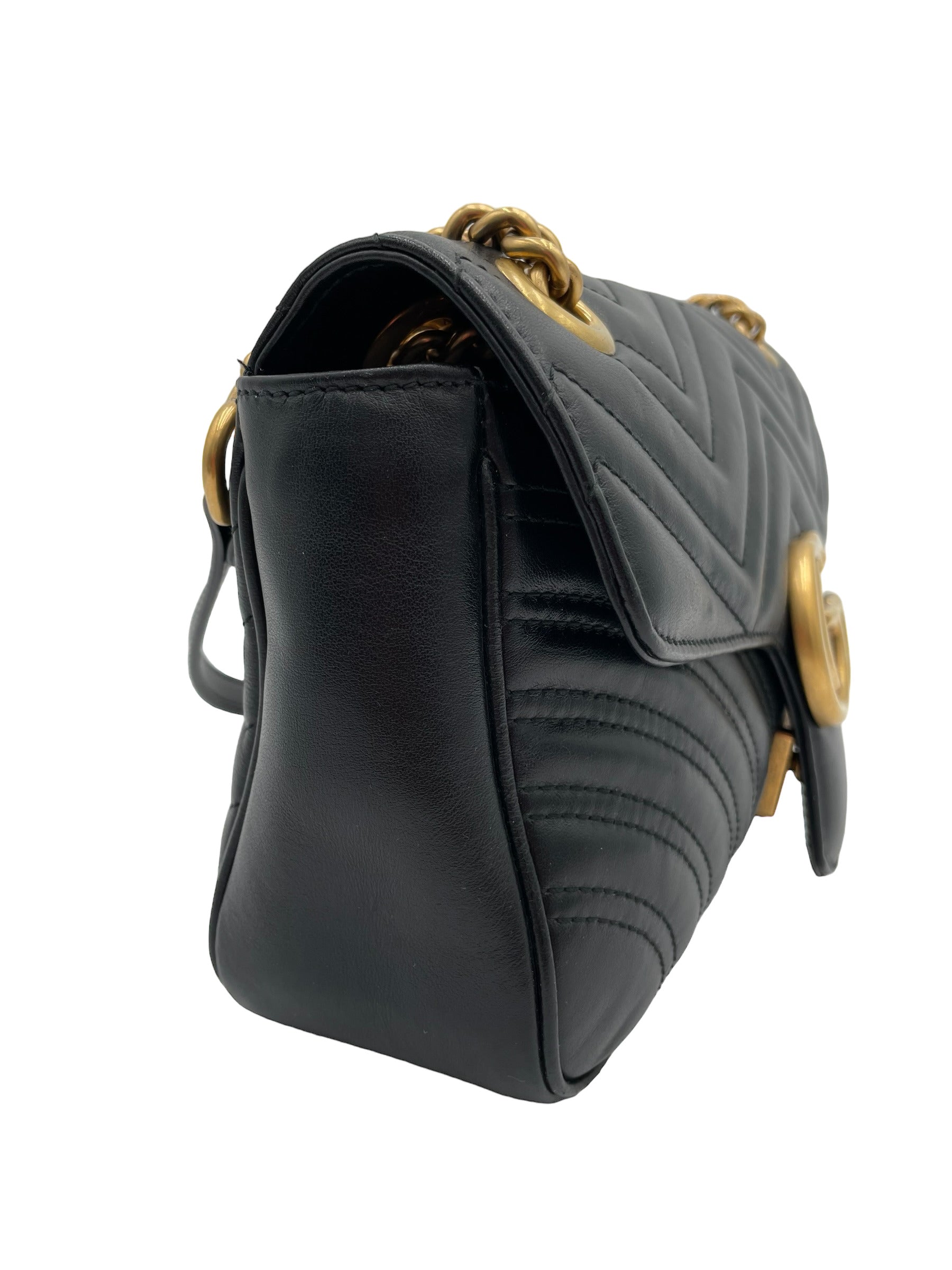 GUCCI GG MARMONT SMALL LEATHER BLACK