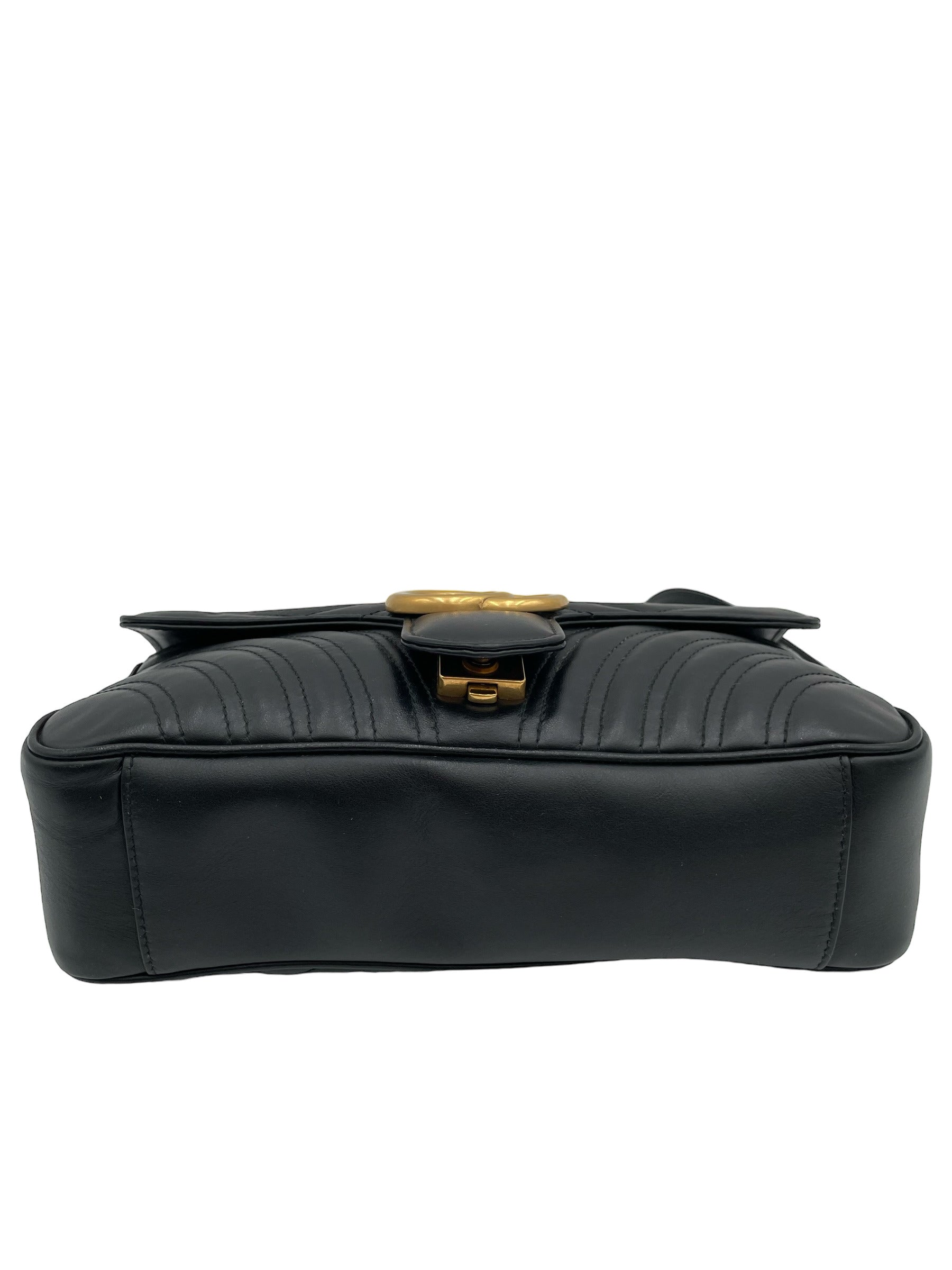 GUCCI GG MARMONT SMALL LEATHER BLACK