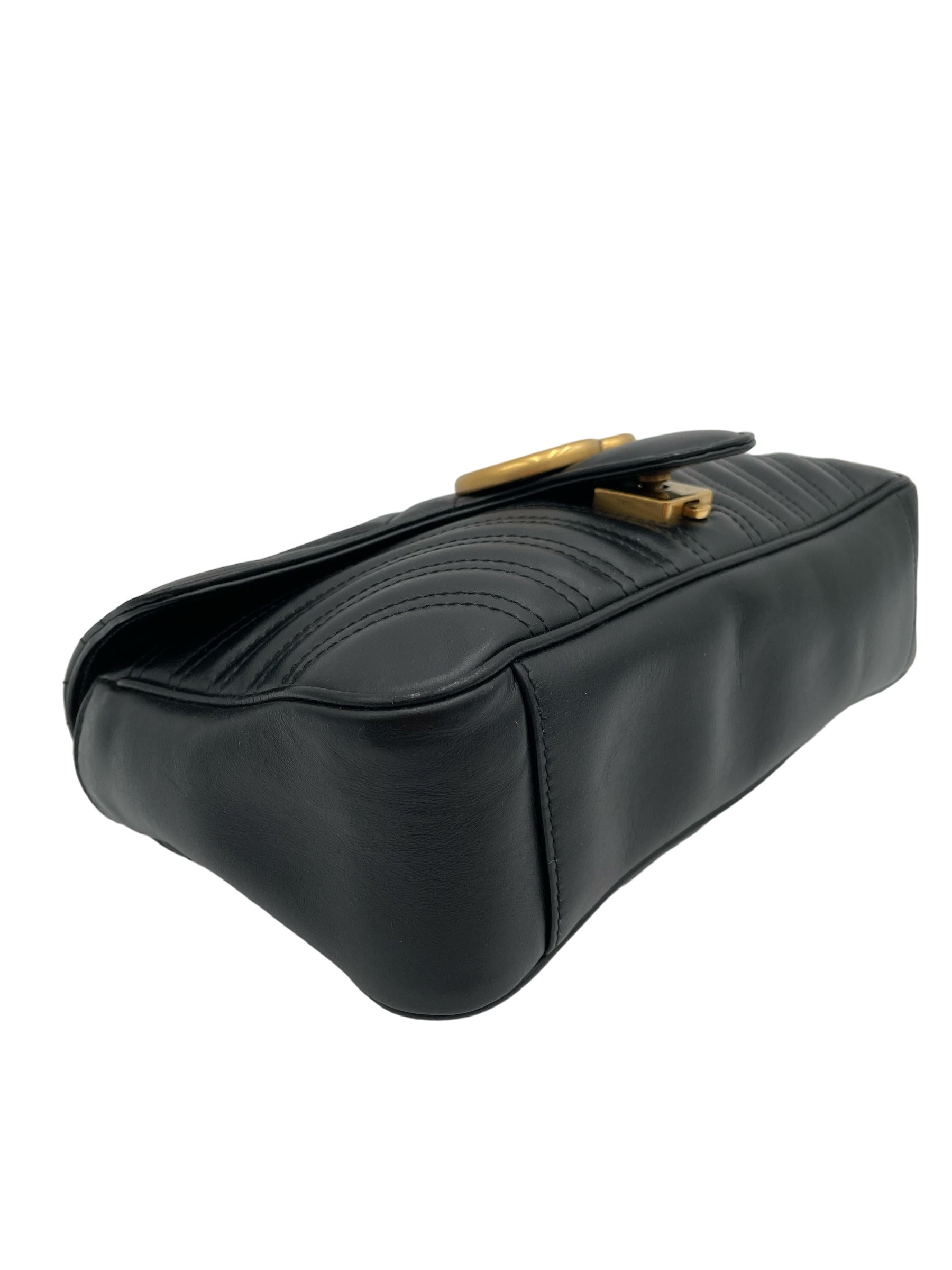 GUCCI GG MARMONT SMALL LEATHER BLACK