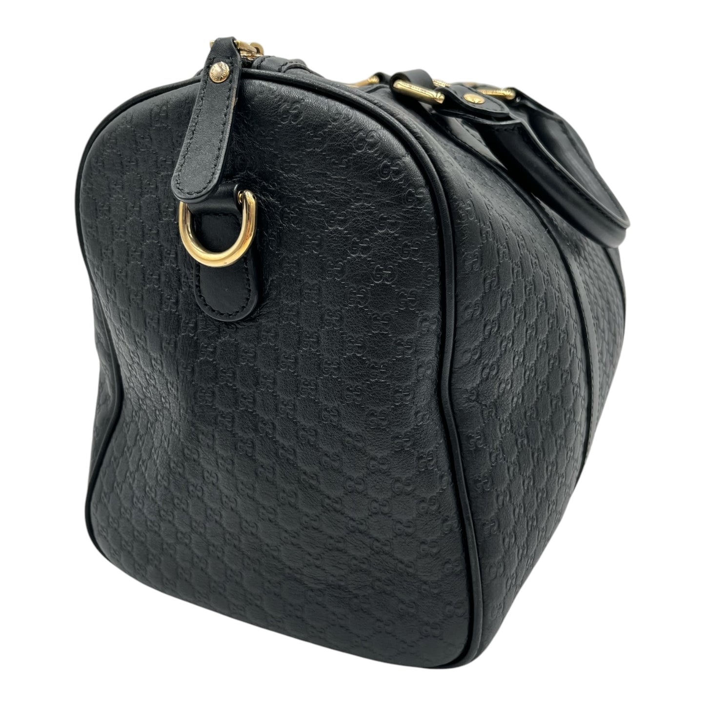 GUCCI MICROGUCCISSMA BOSTON BLACK SHOULDER BAG
