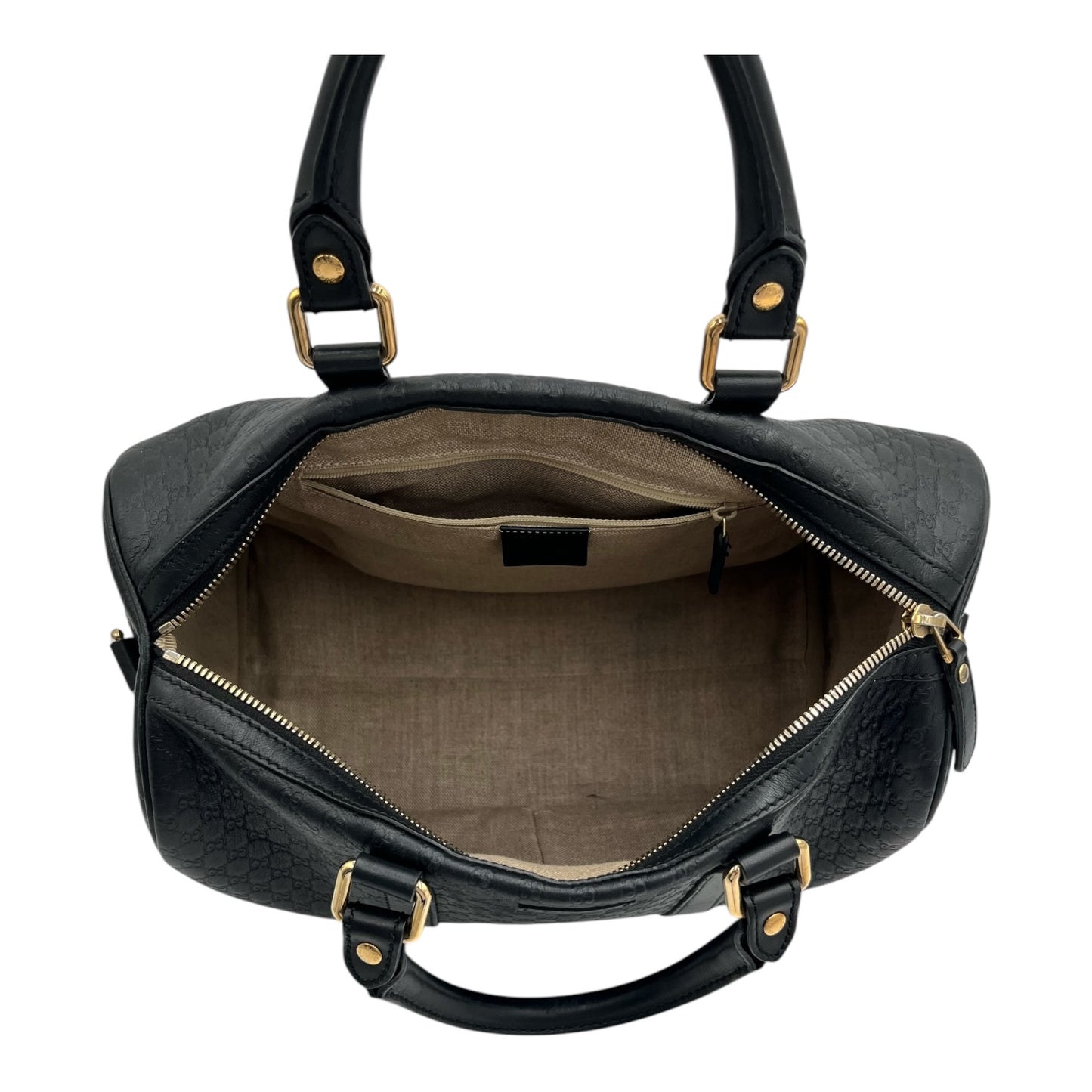 GUCCI MICROGUCCISSMA BOSTON BLACK SHOULDER BAG