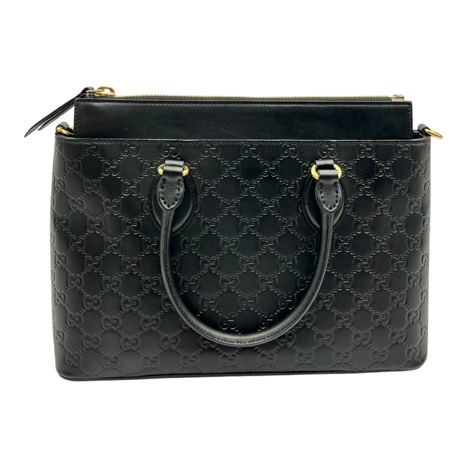 GUCCI BLACK GUCCISSIMA LEATHER SMALL TOTE BAG