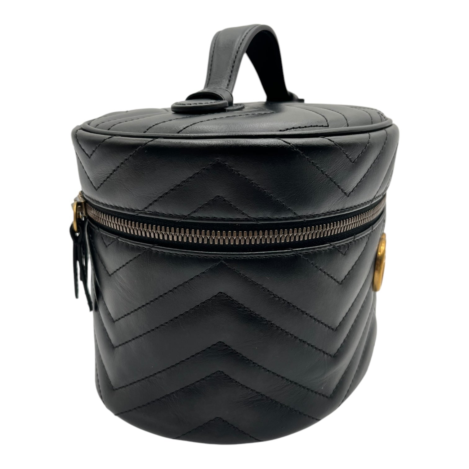 GUCCI BLACK MARMONT CALFSKIN MAKEUP BAG