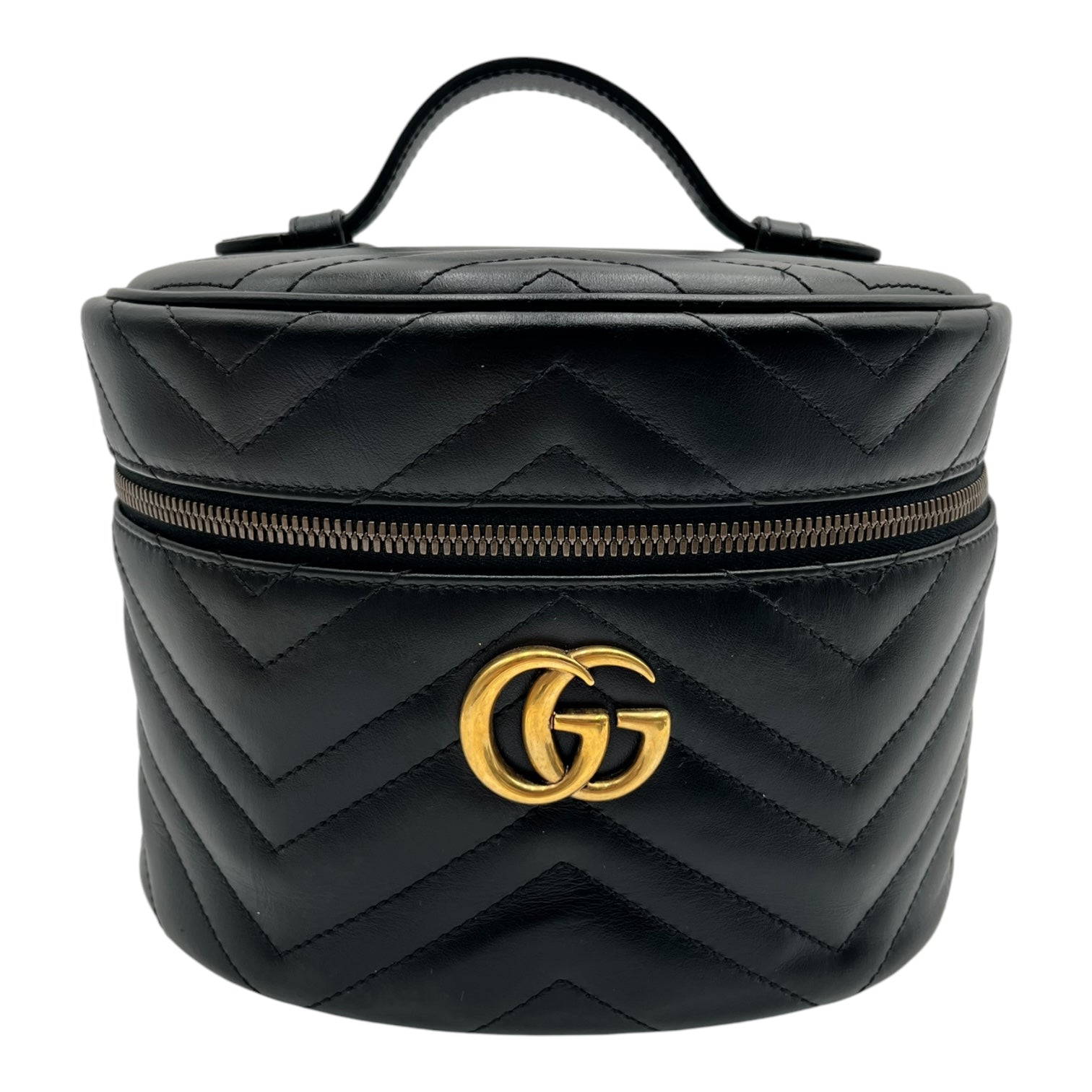 GUCCI BLACK MARMONT CALFSKIN MAKEUP BAG