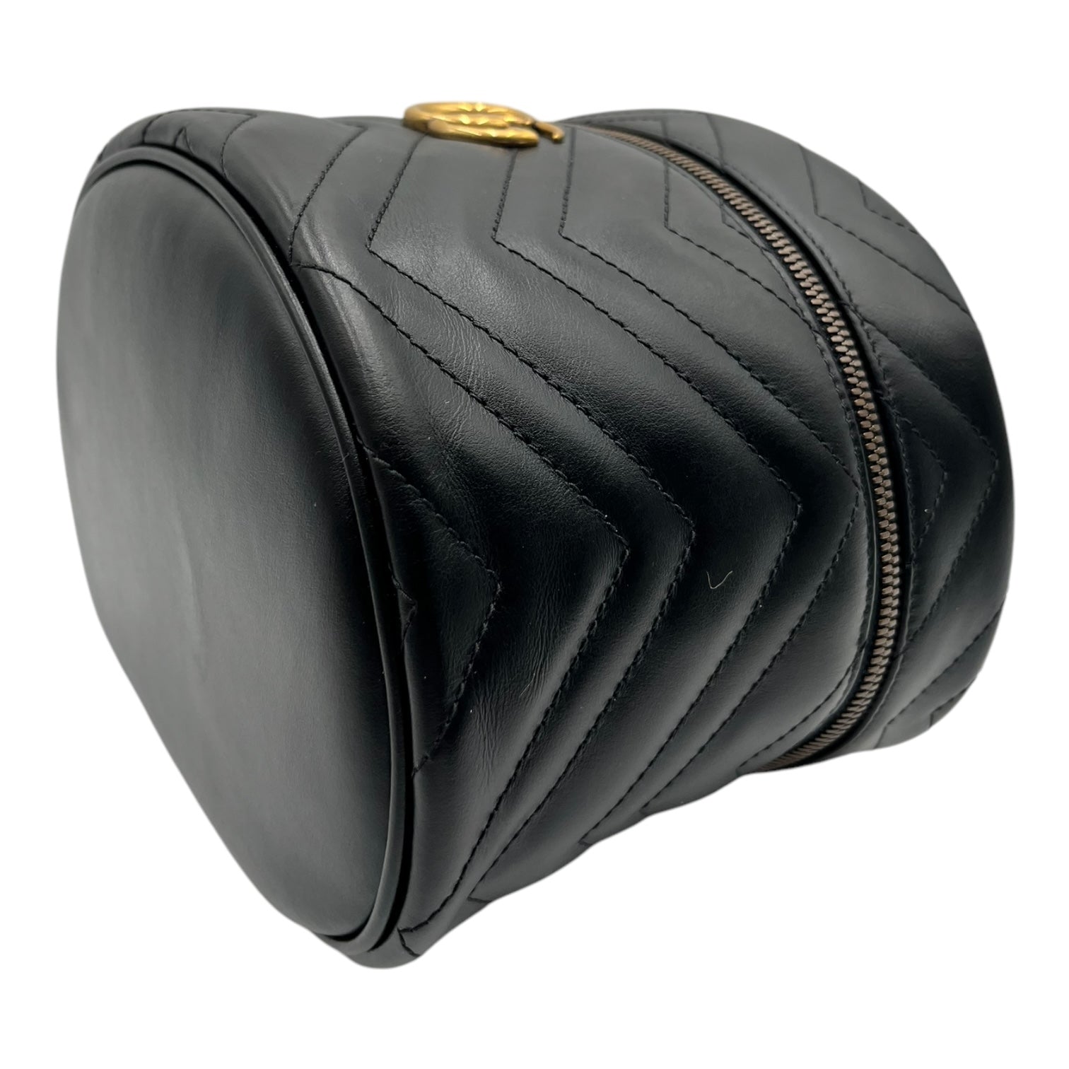 GUCCI BLACK MARMONT CALFSKIN MAKEUP BAG