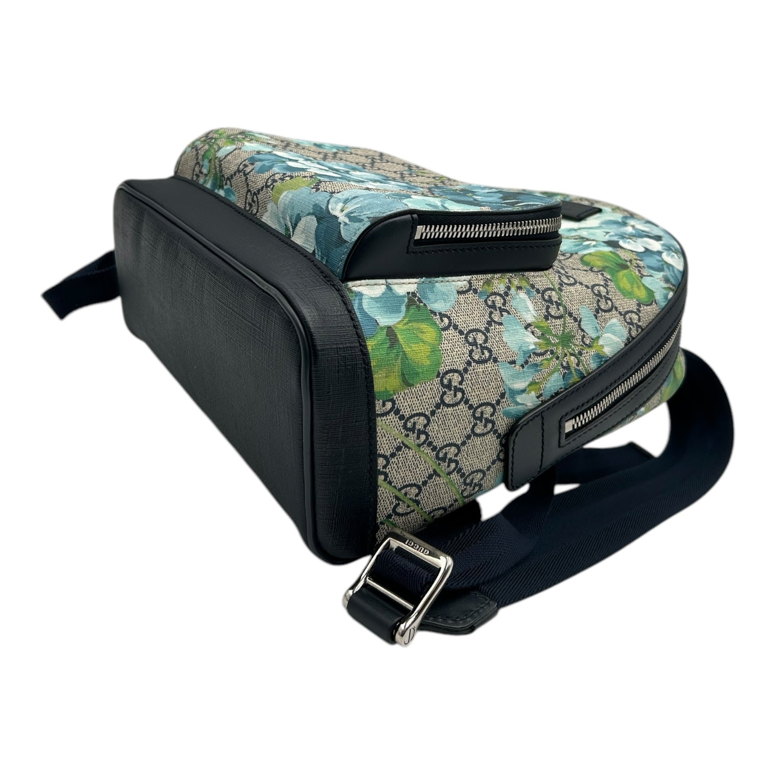 GUCCI GG SUPREME CANVAS BLOOMS BACKPACK SMALL BLUE