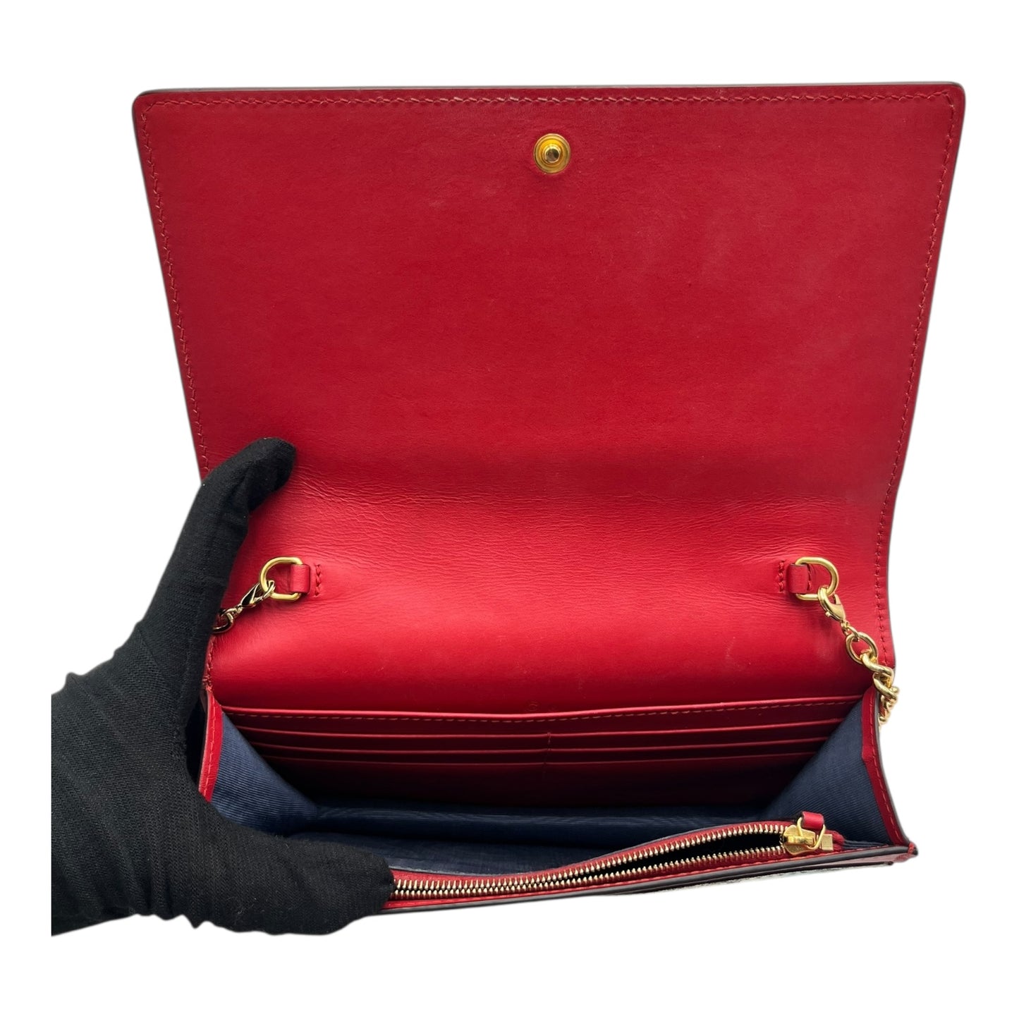 GUCCI MULTICOLOR GG SUPREME BLOOMS WALLET ON CHAIN