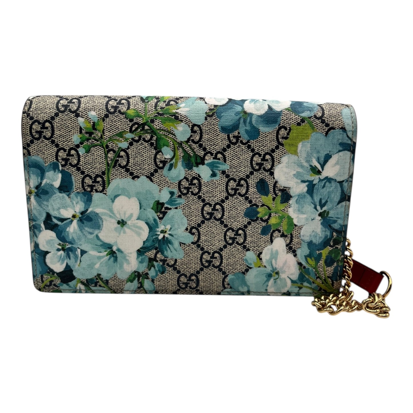 GUCCI MULTICOLOR GG SUPREME BLOOMS WALLET ON CHAIN