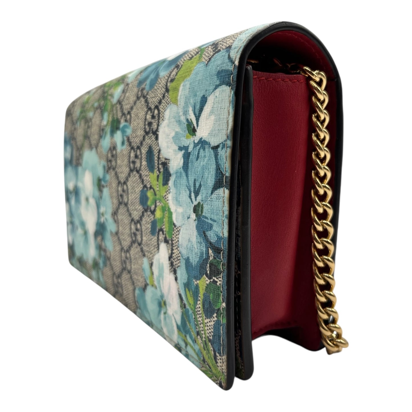 GUCCI MULTICOLOR GG SUPREME BLOOMS WALLET ON CHAIN