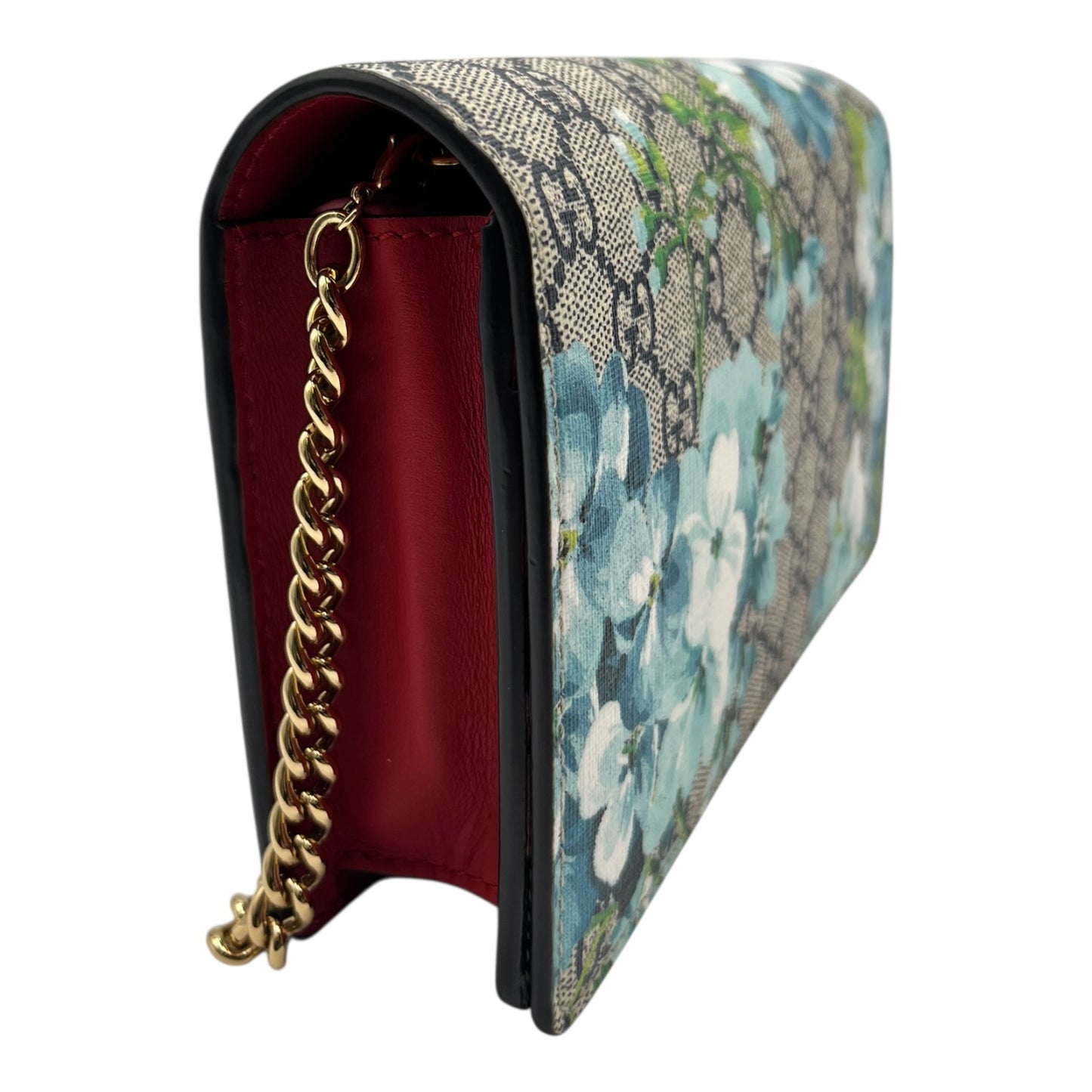 GUCCI MULTICOLOR GG SUPREME BLOOMS WALLET ON CHAIN