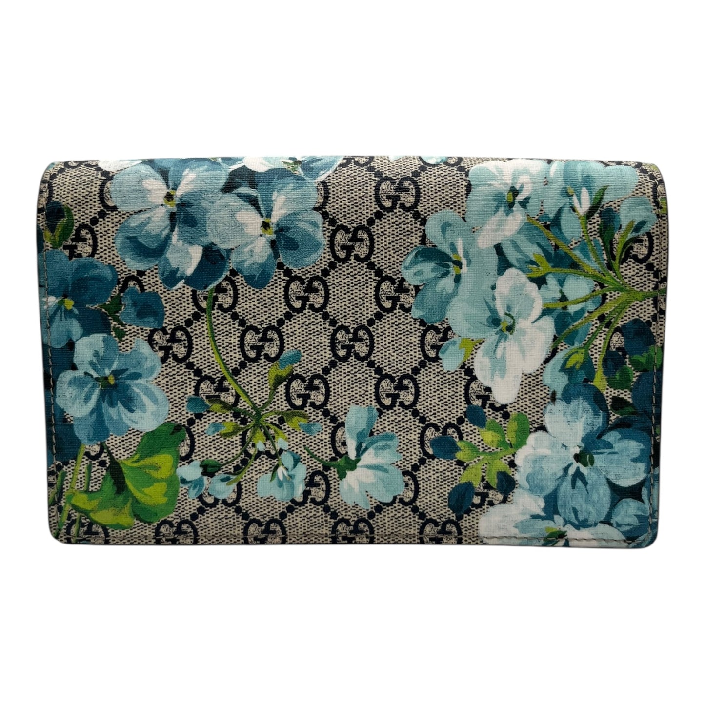 GUCCI MULTICOLOR GG SUPREME BLOOMS WALLET ON CHAIN