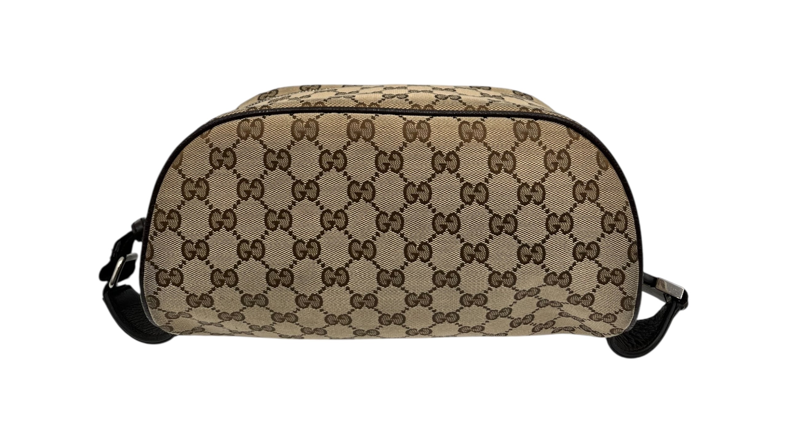 GUCCI WAIST POUCH GG CANVAS BELT BAG BEIGE