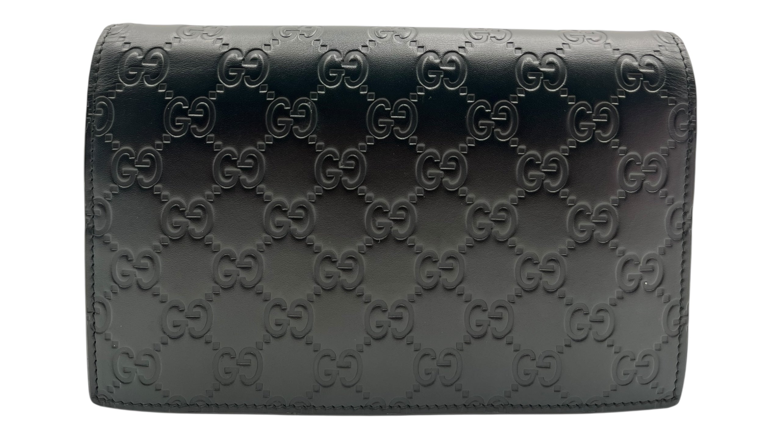 GUCCI GUCCISSIMA BLACK WALLET ON CHAIN
