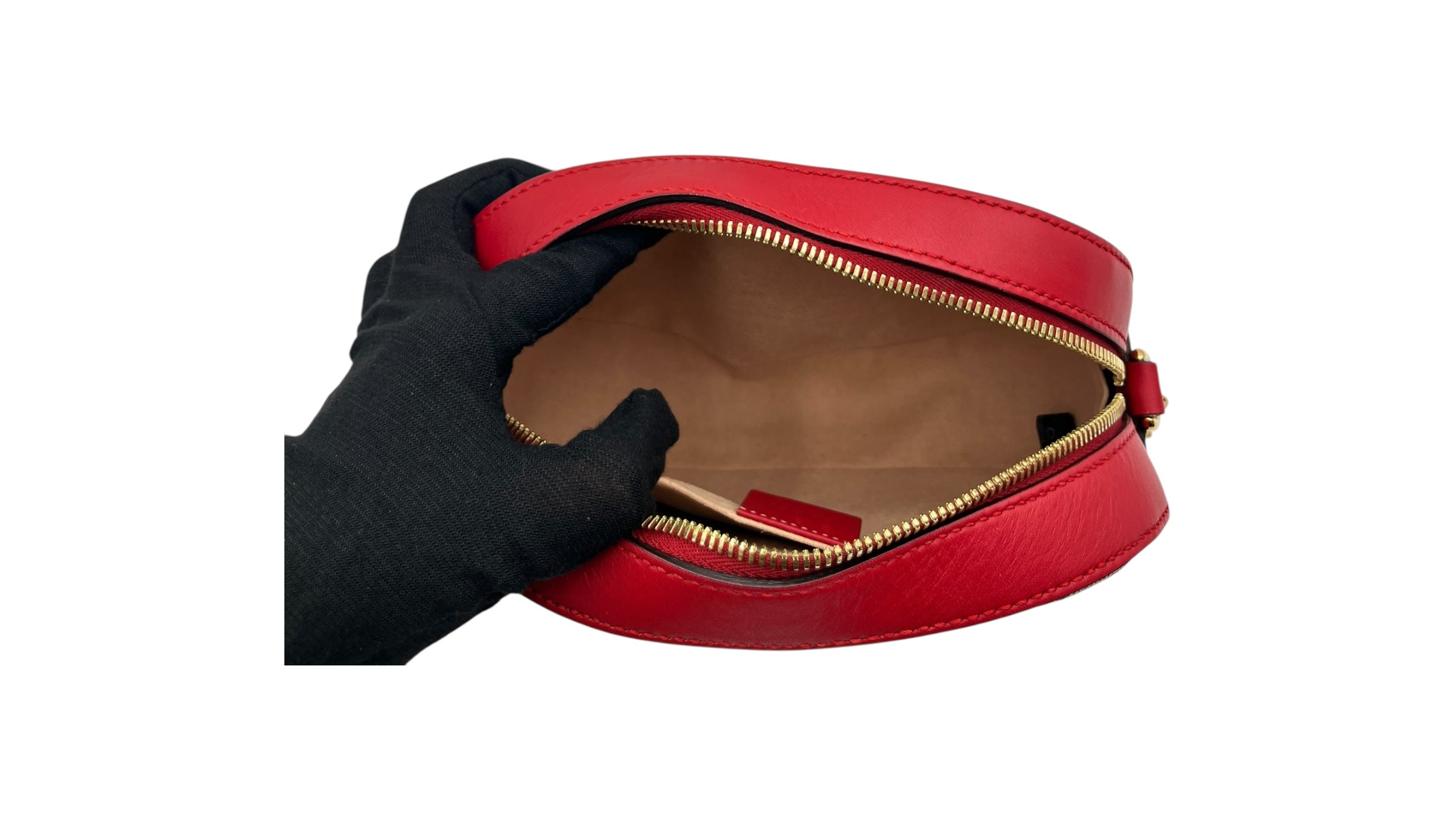 GUCCI SUPREME MONOGRAM BLOOMS MINI CHAIN SHOULDER BAG HIBISCUS RED