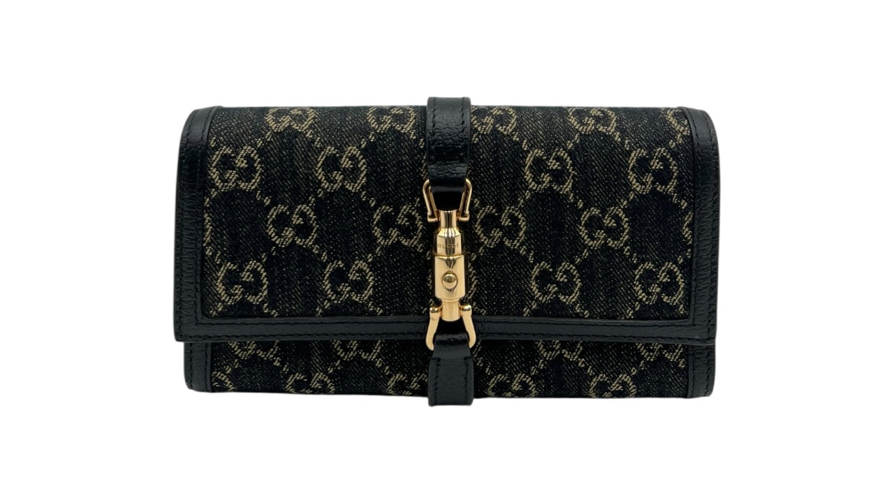 GUCCI JACKIE 1961 DENIM WOC CROSSBODY BAG