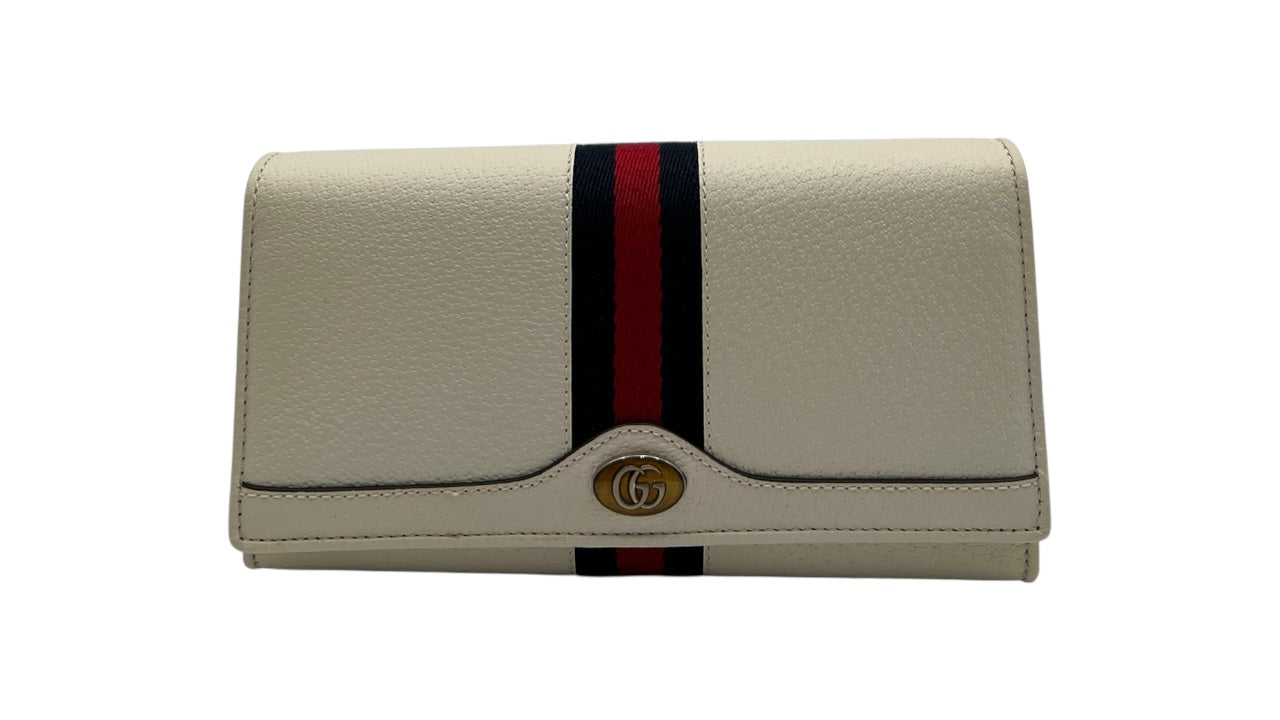 GUCCI OPHIDA WHITE LEATHER WOC CROSSBODY BAG