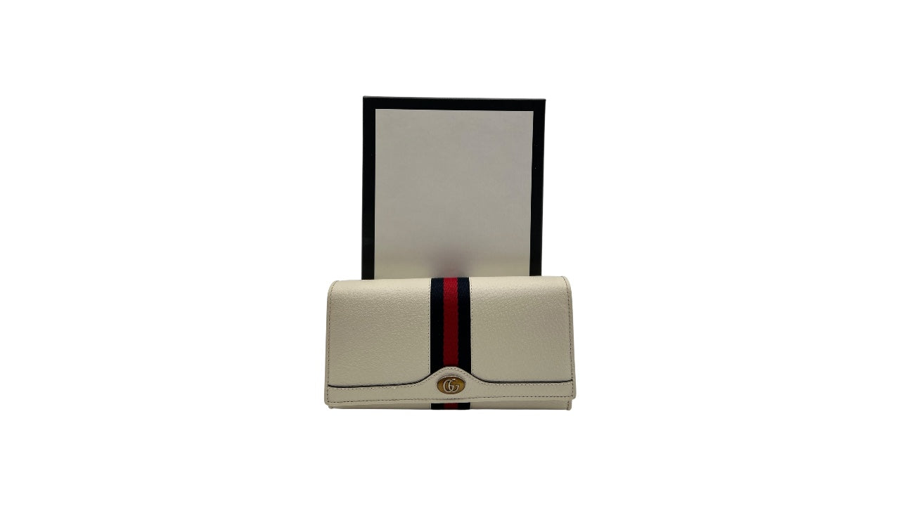 GUCCI OPHIDA WHITE LEATHER WOC CROSSBODY BAG