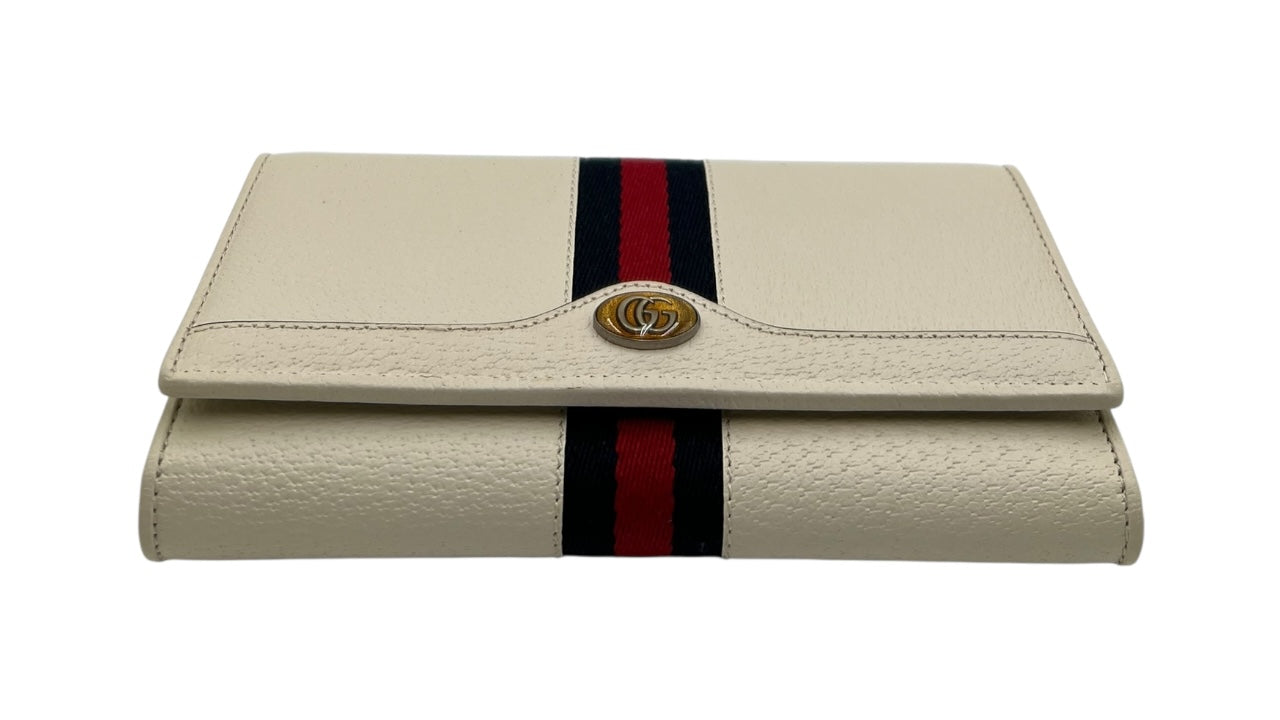 GUCCI OPHIDA WHITE LEATHER WOC CROSSBODY BAG