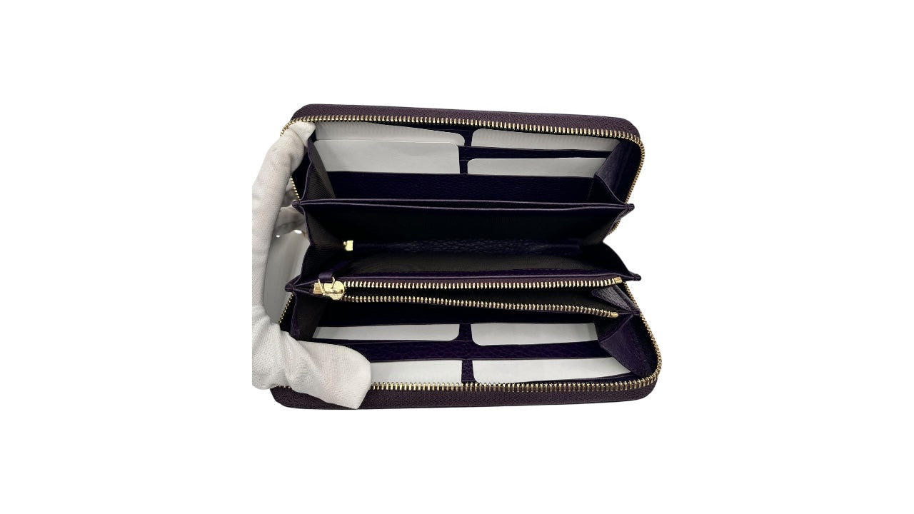 GUCCI GG CANVAS ZIPPY LONG WALLET WITH BAMBOO TASSEL