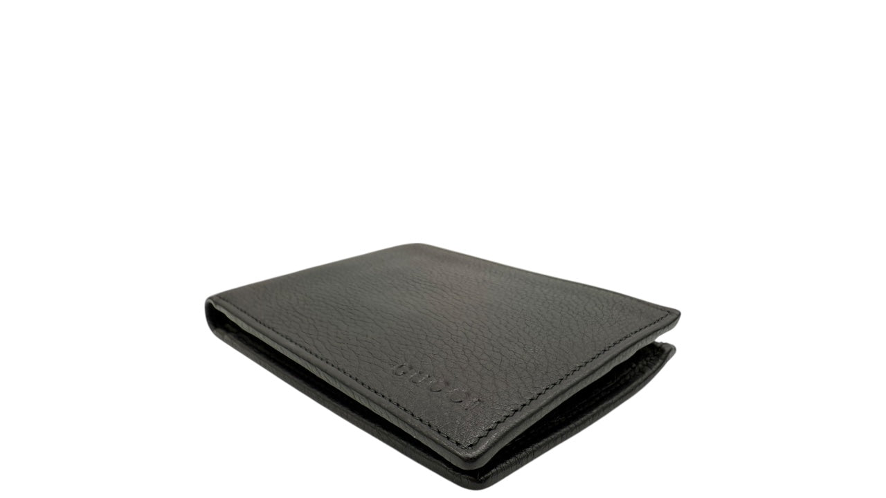 GUCCI BLACK CALFSKIN LEATHER BIFOLD WALLET (GIANT ONE)