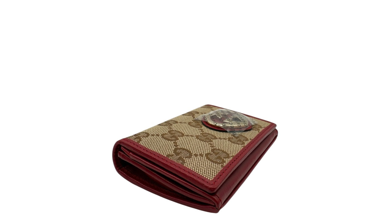 GUCCI GG CANVAS CARD CASE BEIGE